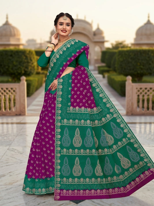 Pure Cotton Saree for Women Soft Lightweight Printed Daily Wear Traditional Casual Office Wear Saree