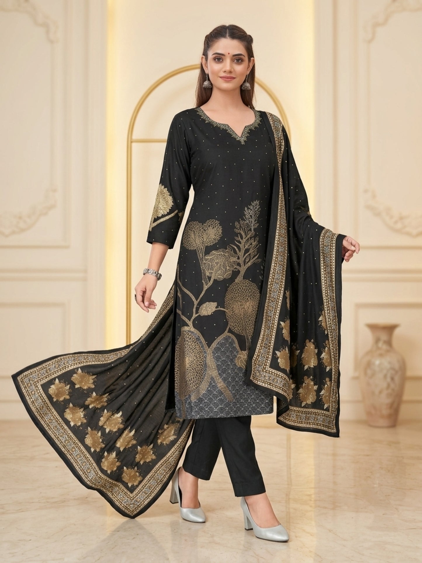 Scarlet Women Floral Printed Salwar Suit Set | Ank