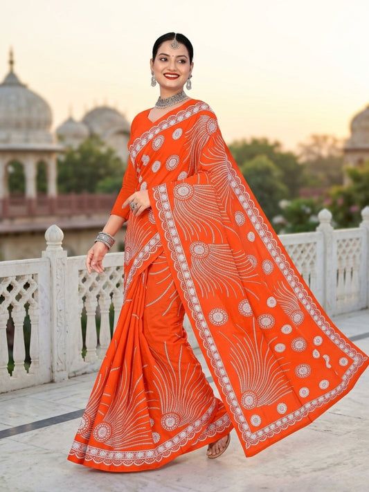 Pure Cotton Saree for Women Soft Lightweight Printed Daily Wear Traditional Casual Office Wear Saree