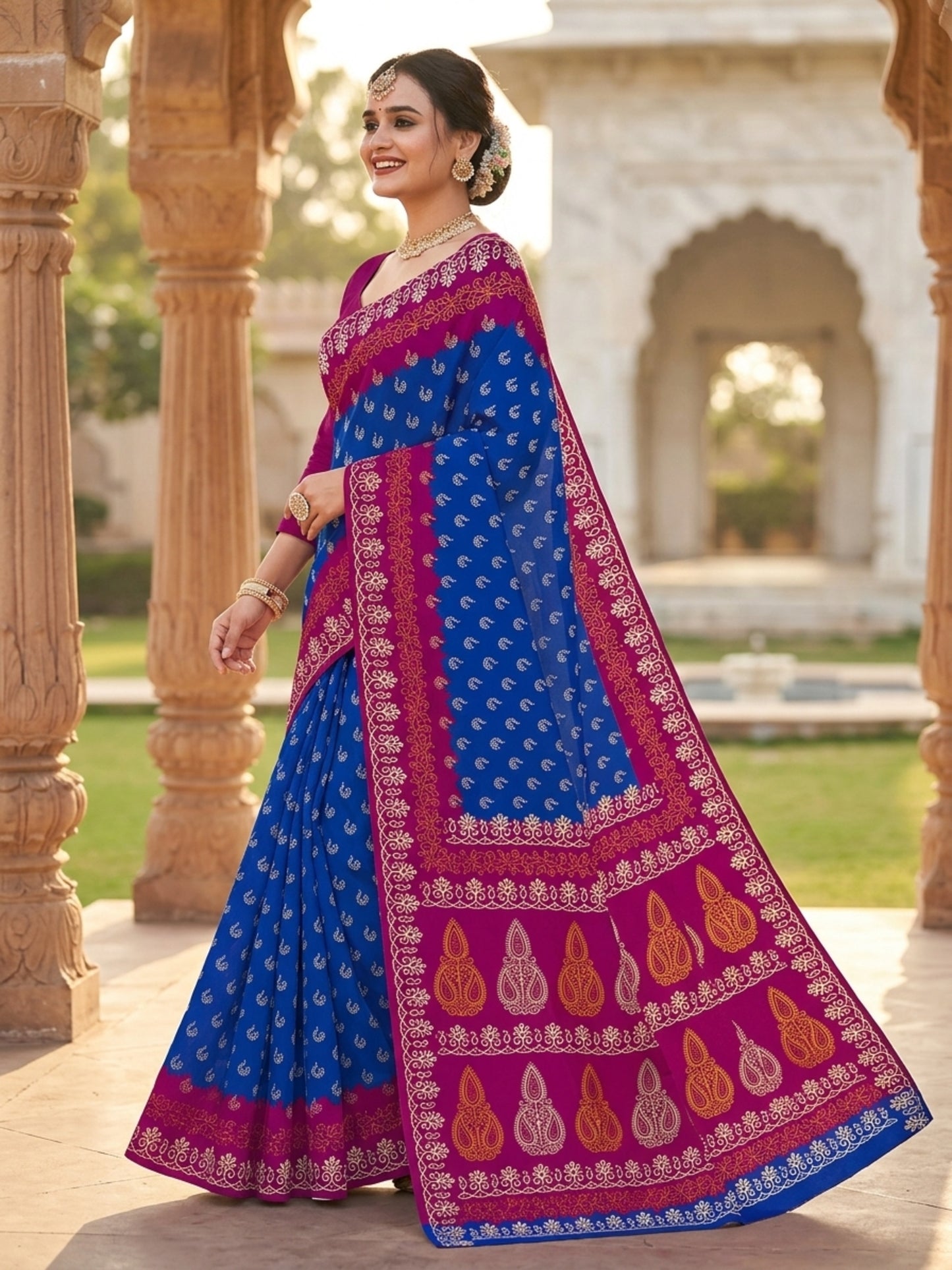 Pure Cotton Saree for Women Soft Lightweight Printed Daily Wear Traditional Casual Office Wear Saree