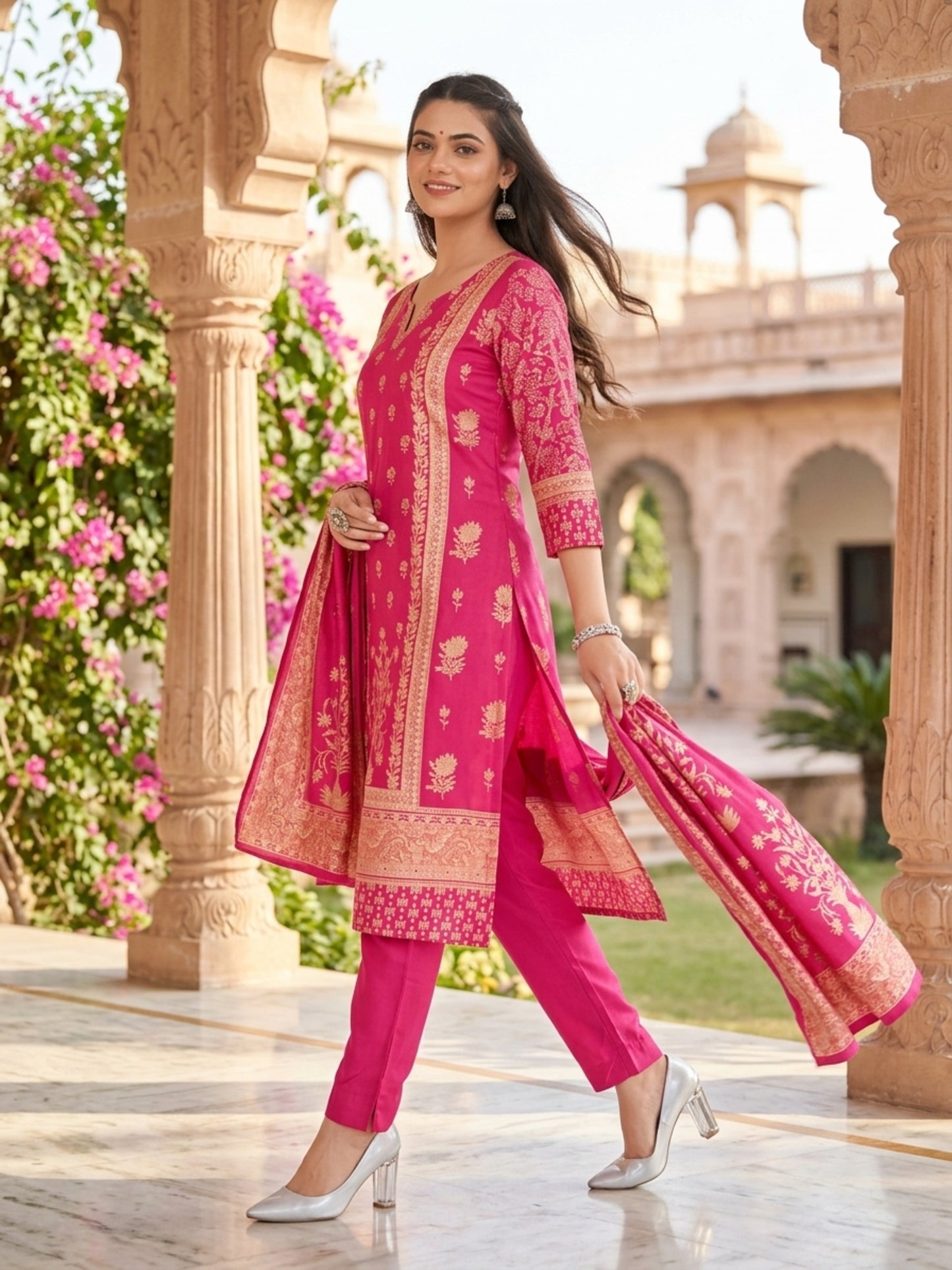 Scarlet Women Floral Printed Salwar Suit Set | Ank