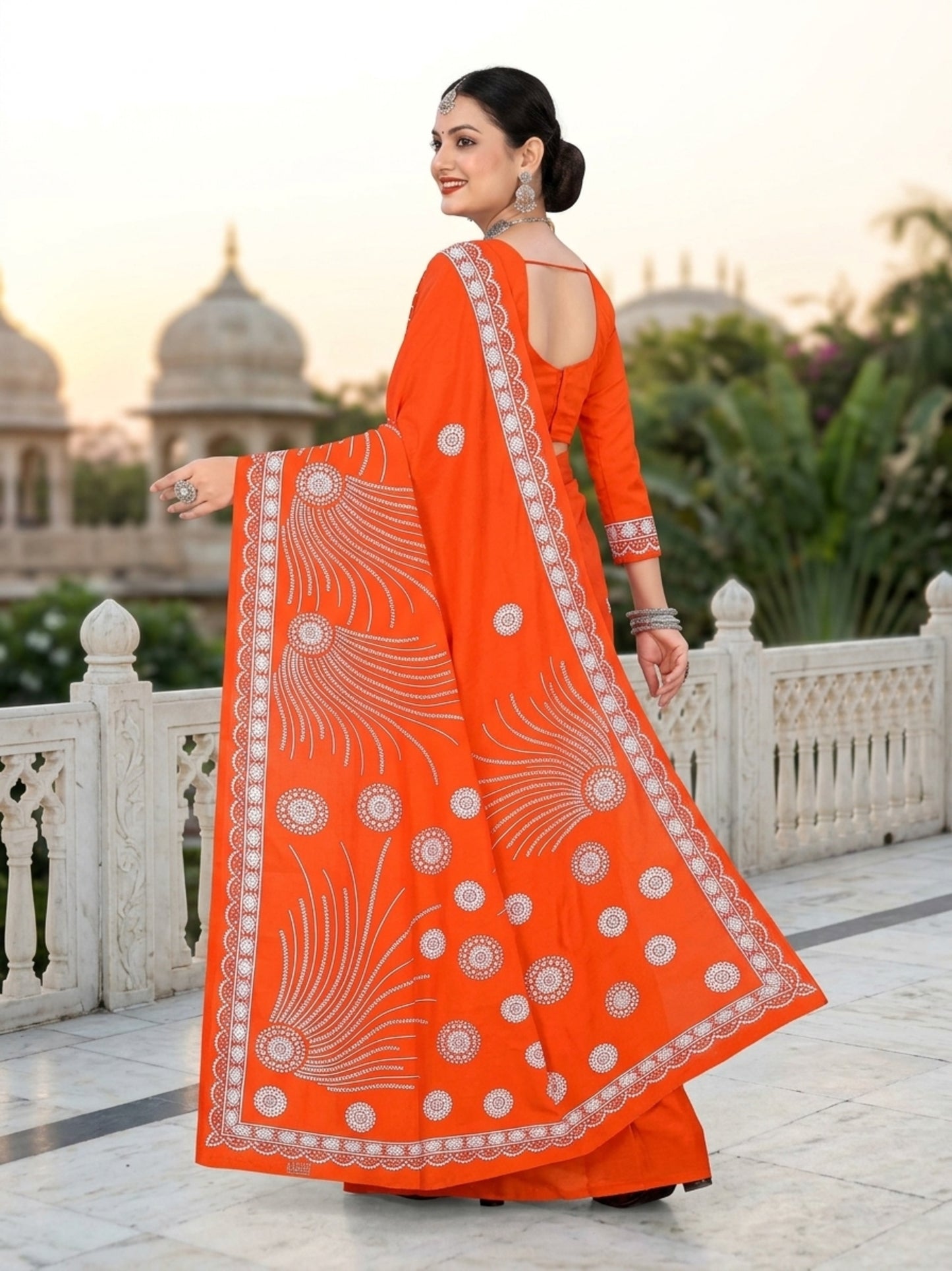 Pure Cotton Saree for Women Soft Lightweight Printed Daily Wear Traditional Casual Office Wear Saree
