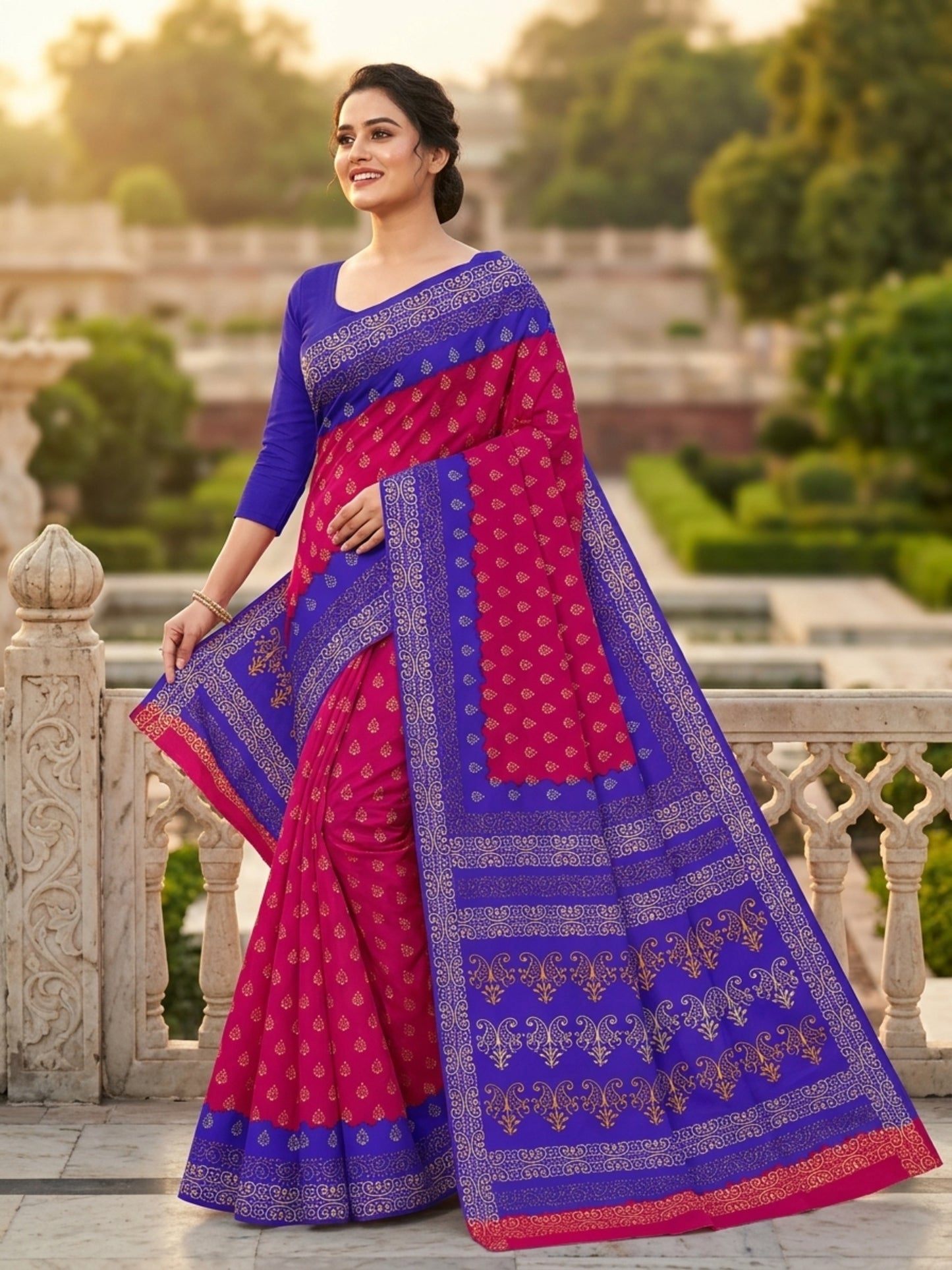 Pure Cotton Saree for Women Soft Lightweight Printed Daily Wear Traditional Casual Office Wear Saree