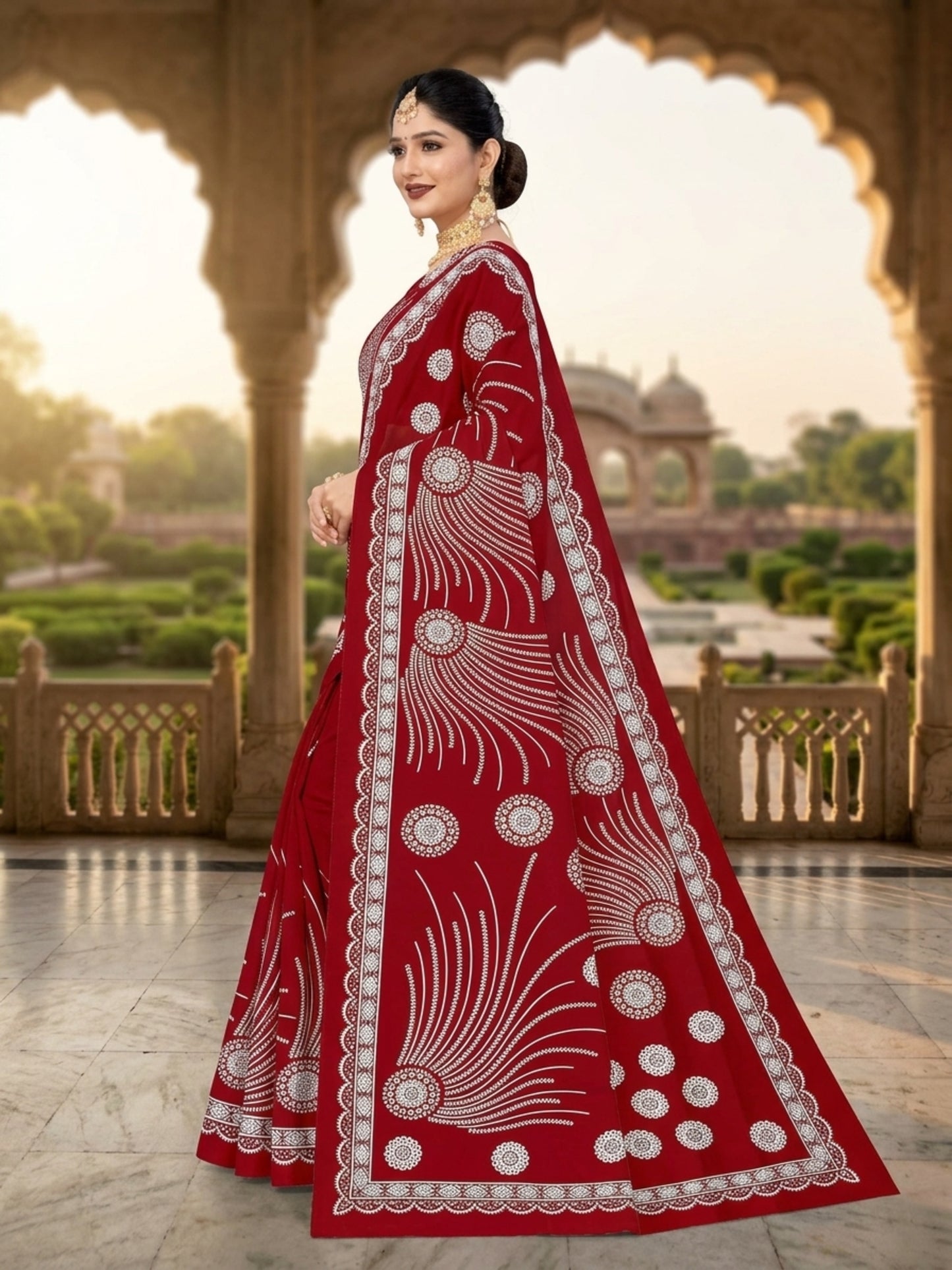 Pure Cotton Saree for Women Soft Lightweight Printed Daily Wear Traditional Casual Office Wear Saree