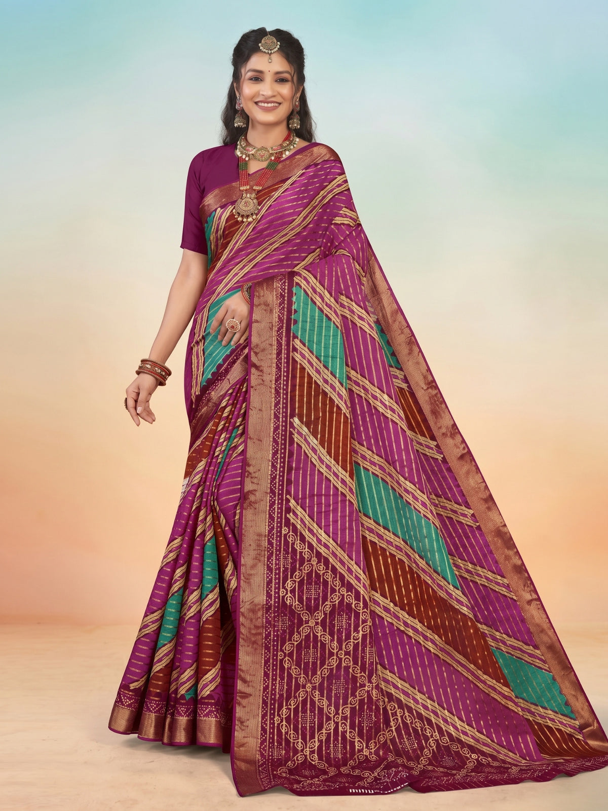 Bobby Rani New Green Shade Saree