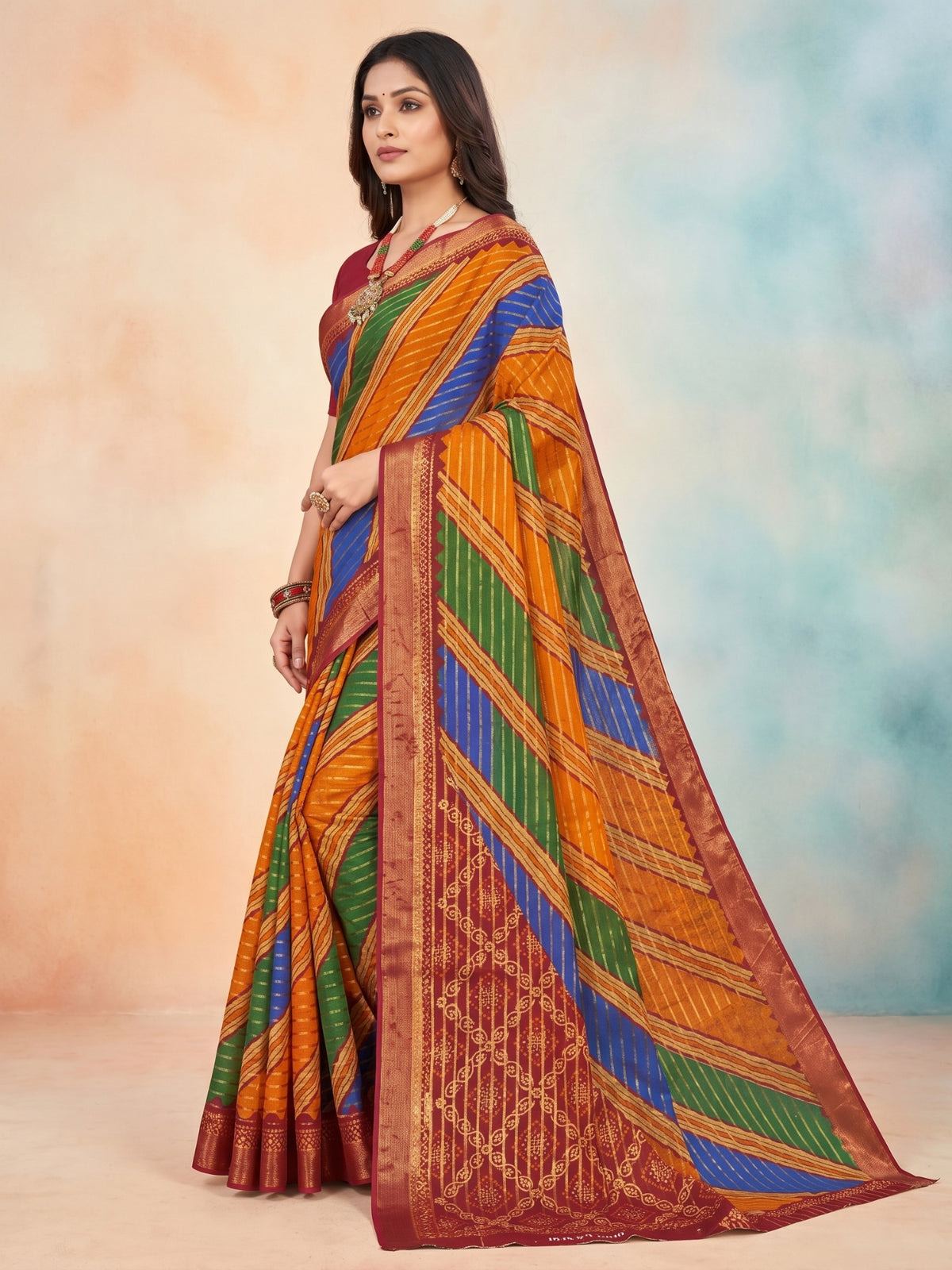 Bobby Rani Green Shade Saree