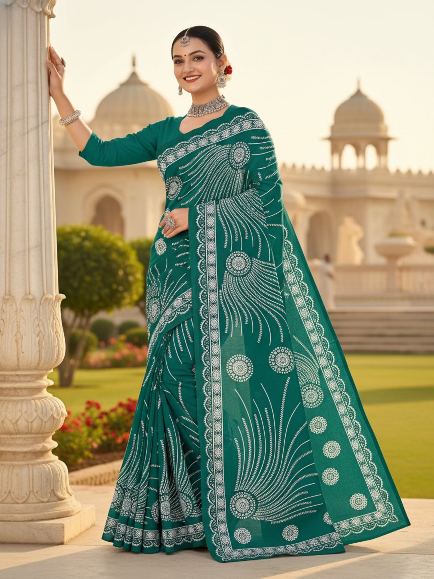 Pure Cotton Saree for Women Soft Lightweight Printed Daily Wear Traditional Casual Office Wear Saree
