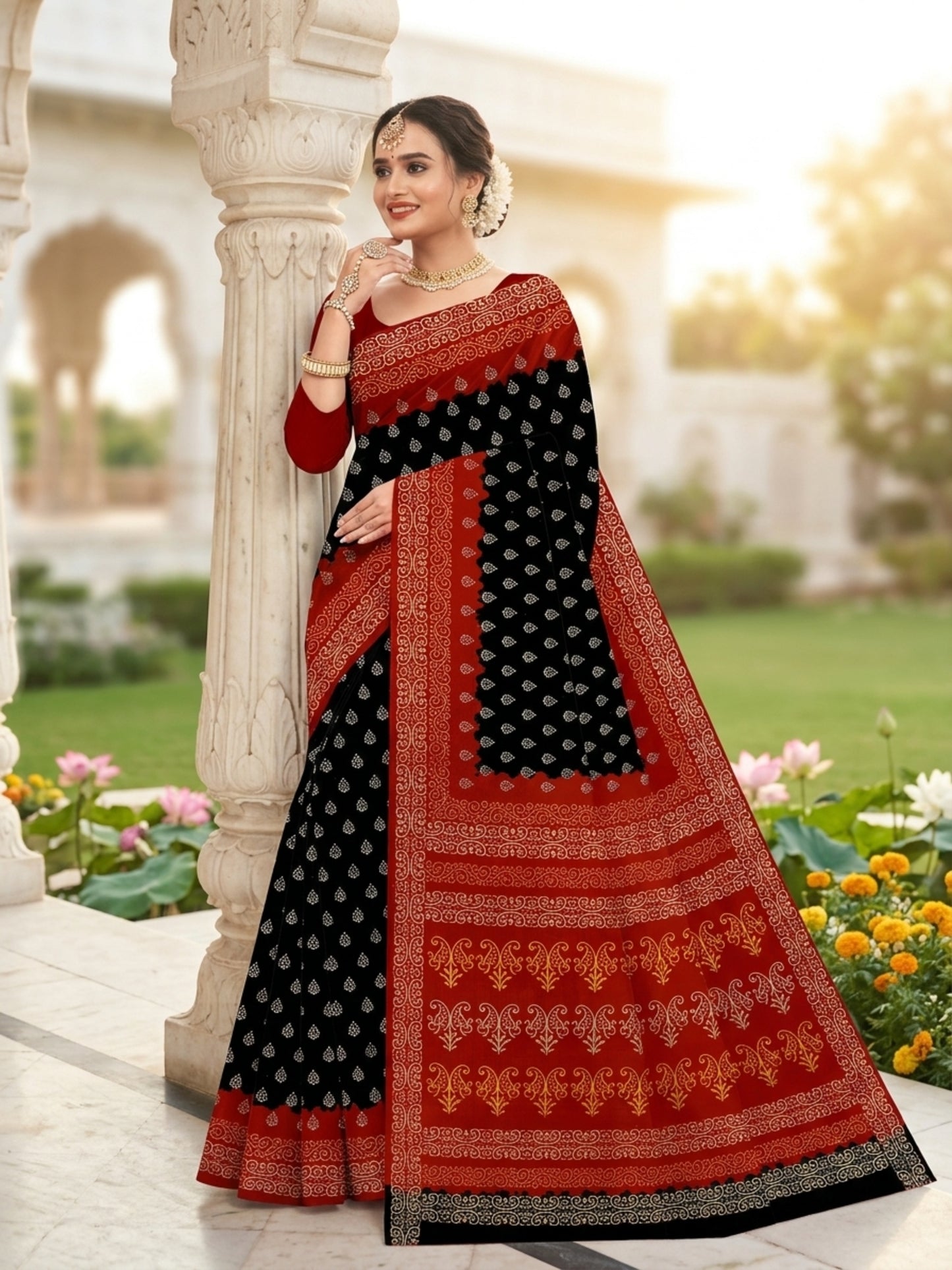 Pure Cotton Saree for Women Soft Lightweight Printed Daily Wear Traditional Casual Office Wear Saree