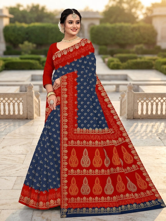Pure Cotton Saree for Women Soft Lightweight Printed Daily Wear Traditional Casual Office Wear Saree
