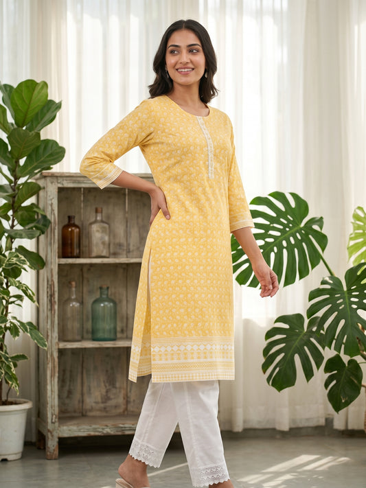 Minu Kurta-Set Nizam Women Printed Kurti with Trousers Set | Ank