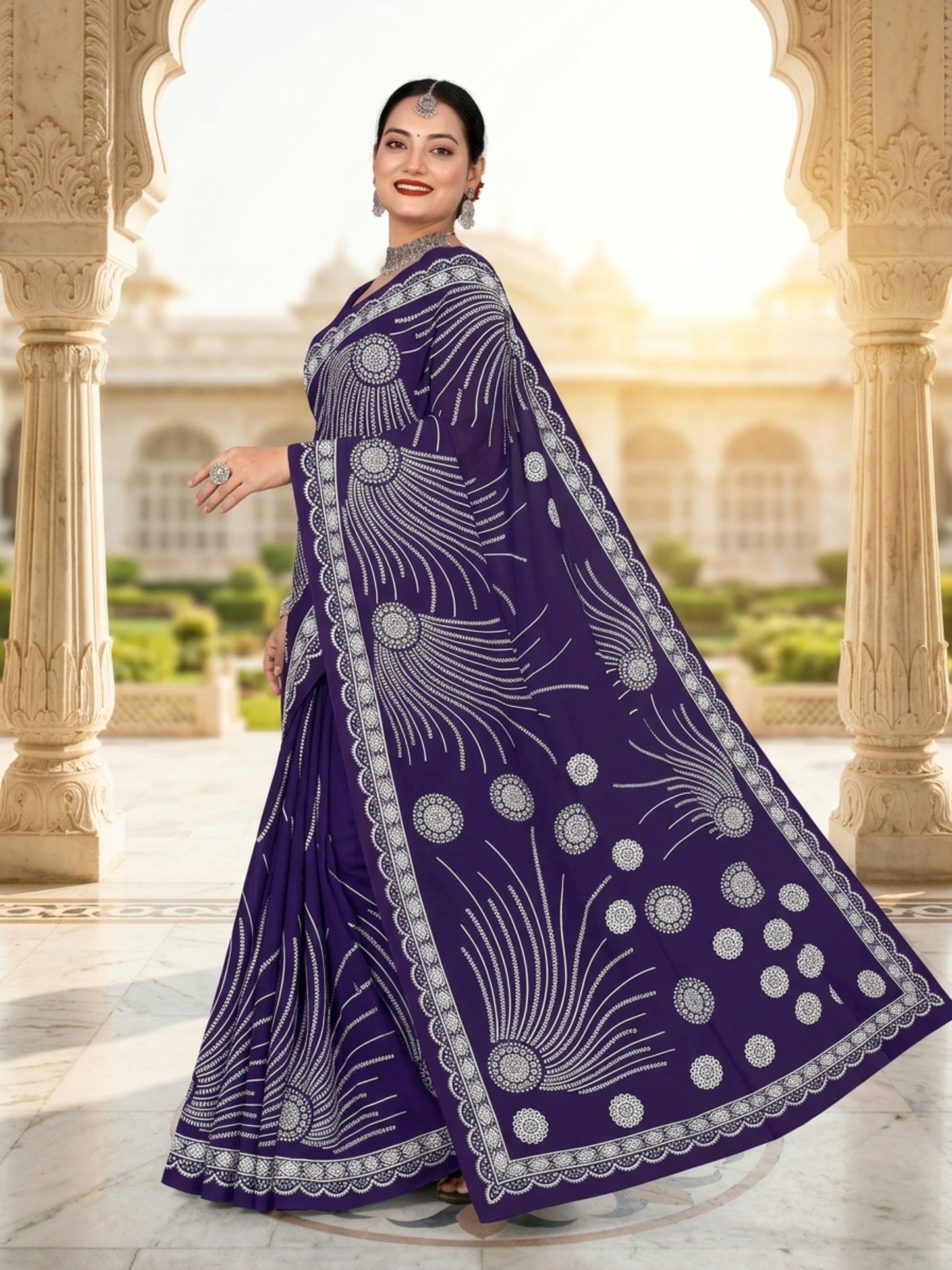 Pure Cotton Saree for Women Soft Lightweight Printed Daily Wear Traditional Casual Office Wear Saree