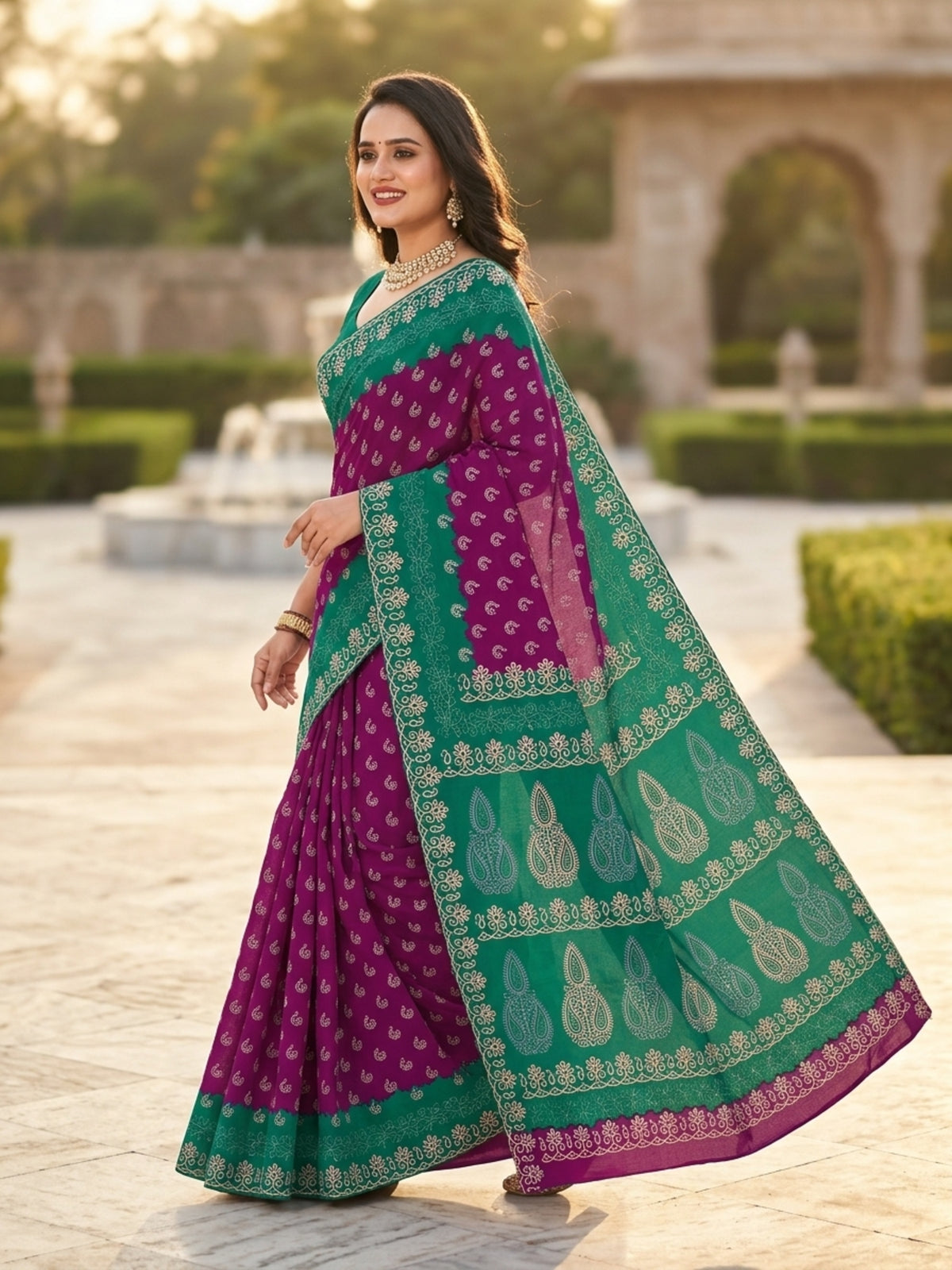 Pure Cotton Saree for Women Soft Lightweight Printed Daily Wear Traditional Casual Office Wear Saree