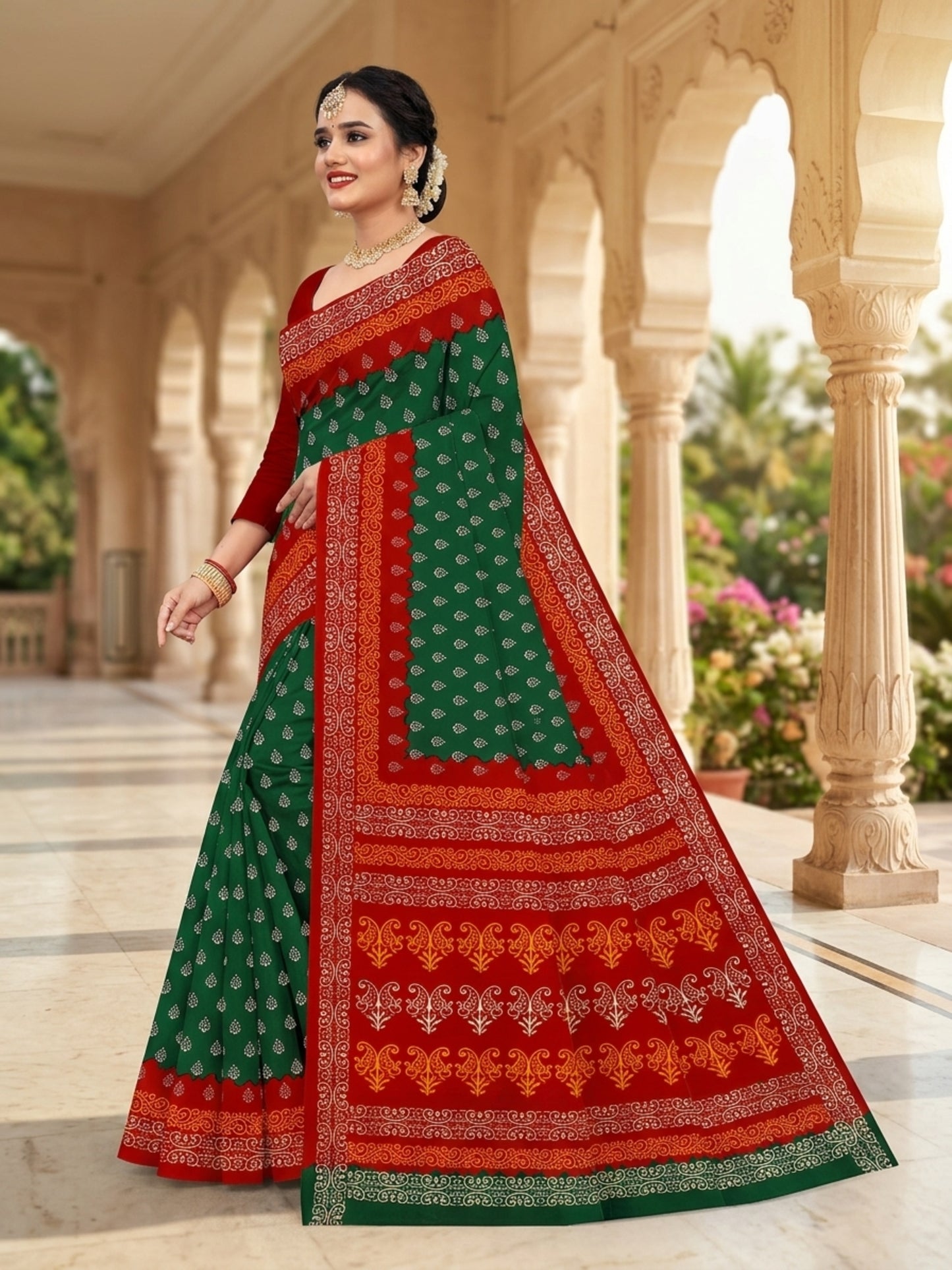 Pure Cotton Saree for Women Soft Lightweight Printed Daily Wear Traditional Casual Office Wear Saree