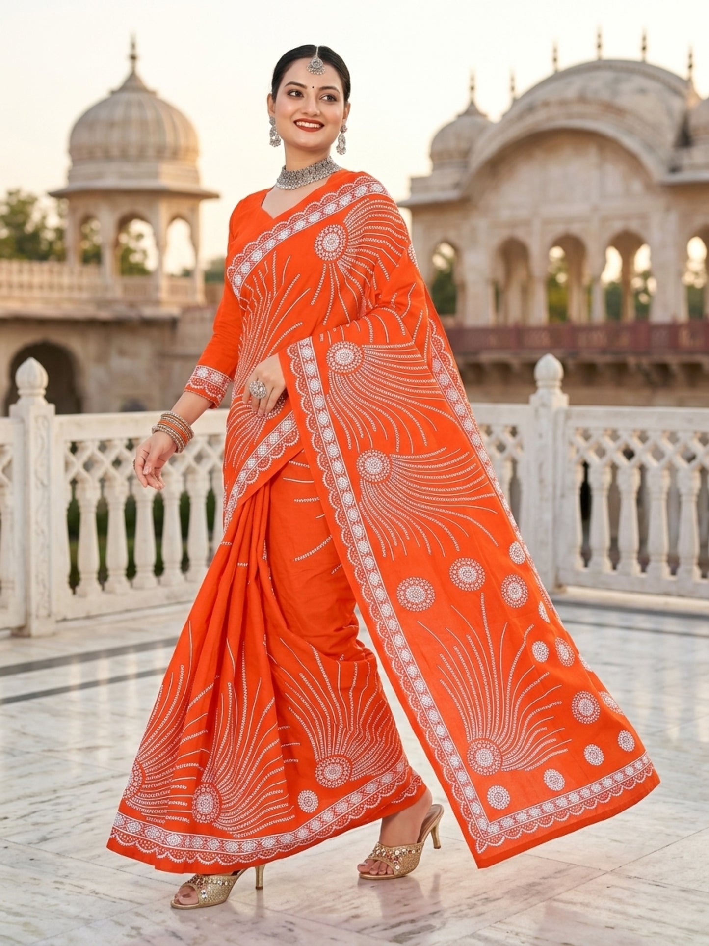 Pure Cotton Saree for Women Soft Lightweight Printed Daily Wear Traditional Casual Office Wear Saree
