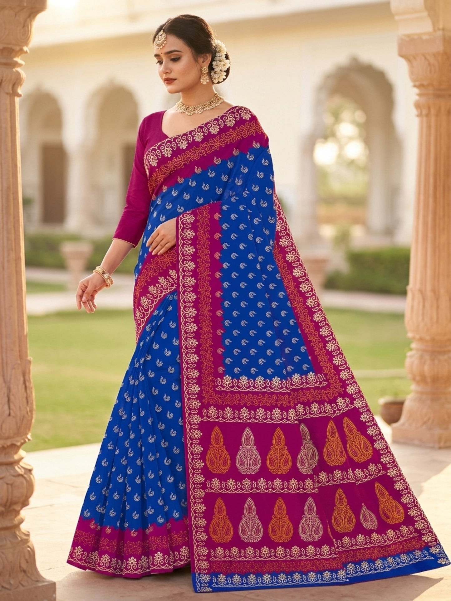 Pure Cotton Saree for Women Soft Lightweight Printed Daily Wear Traditional Casual Office Wear Saree