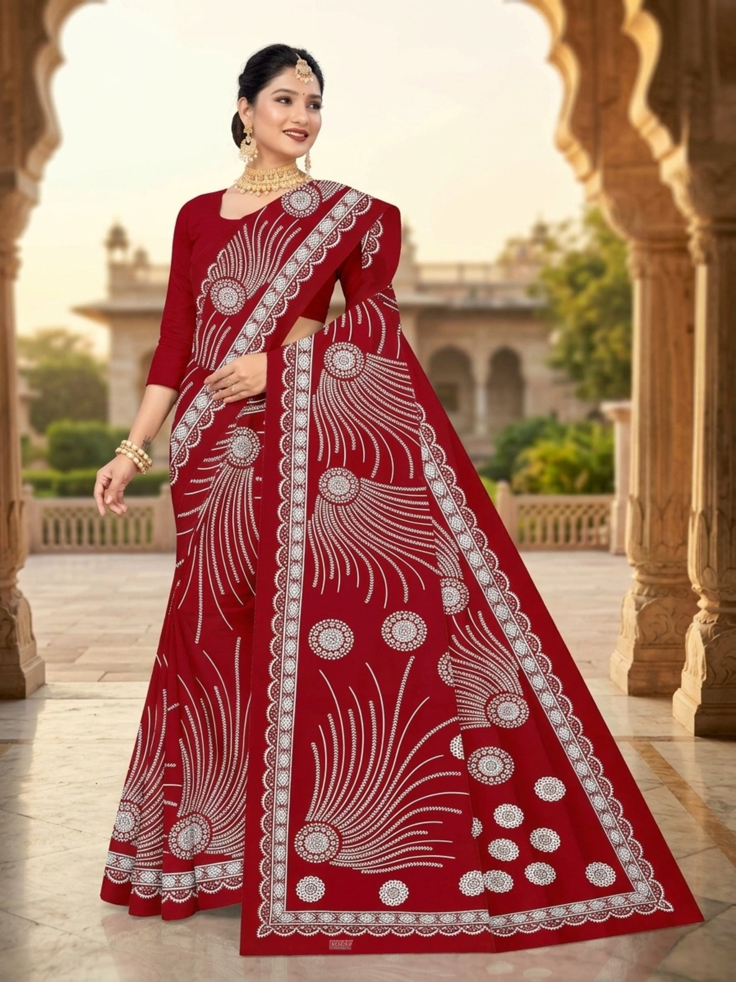 Pure Cotton Saree for Women Soft Lightweight Printed Daily Wear Traditional Casual Office Wear Saree
