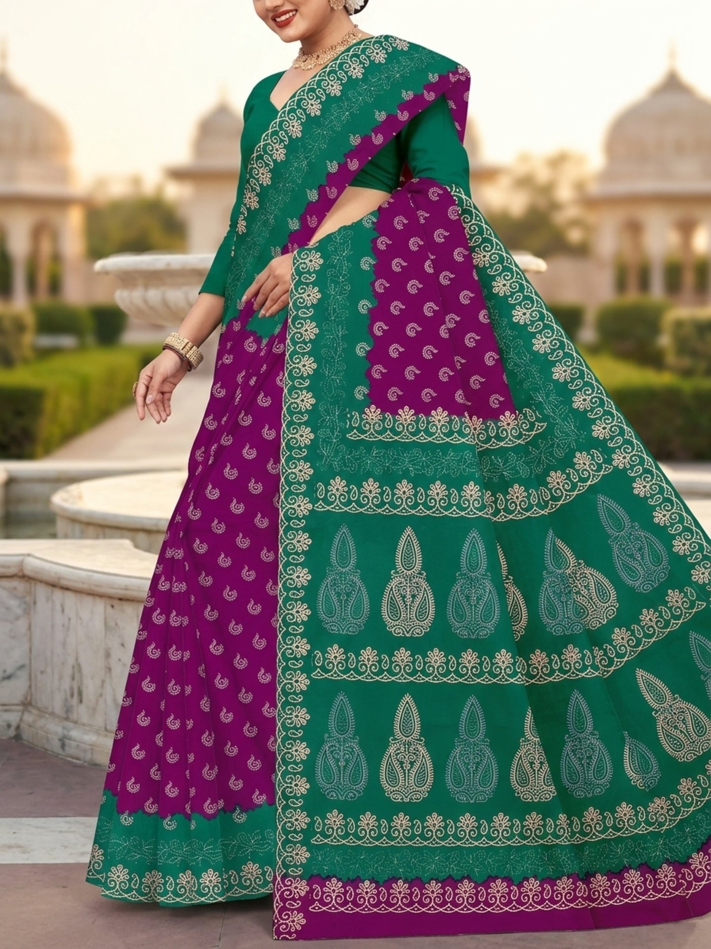 Pure Cotton Saree for Women Soft Lightweight Printed Daily Wear Traditional Casual Office Wear Saree
