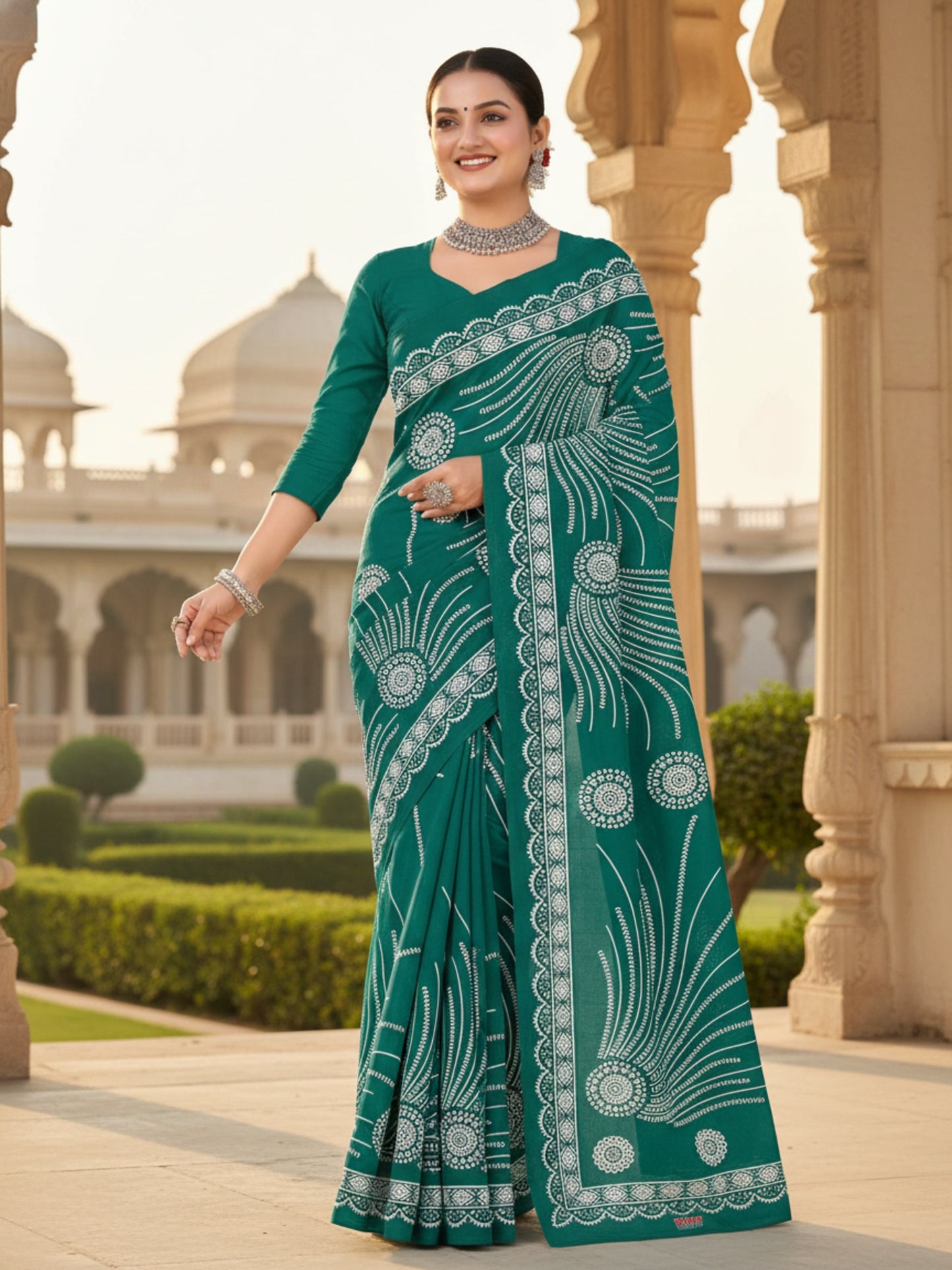Pure Cotton Saree for Women Soft Lightweight Printed Daily Wear Traditional Casual Office Wear Saree