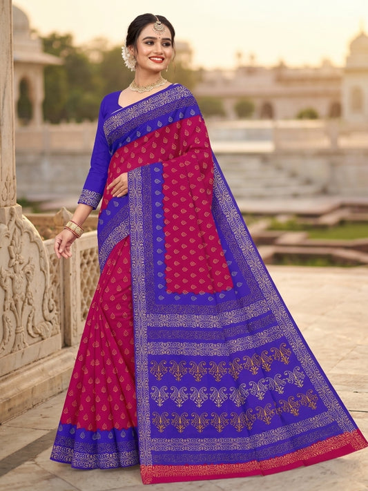 Pure Cotton Saree for Women Soft Lightweight Printed Daily Wear Traditional Casual Office Wear Saree