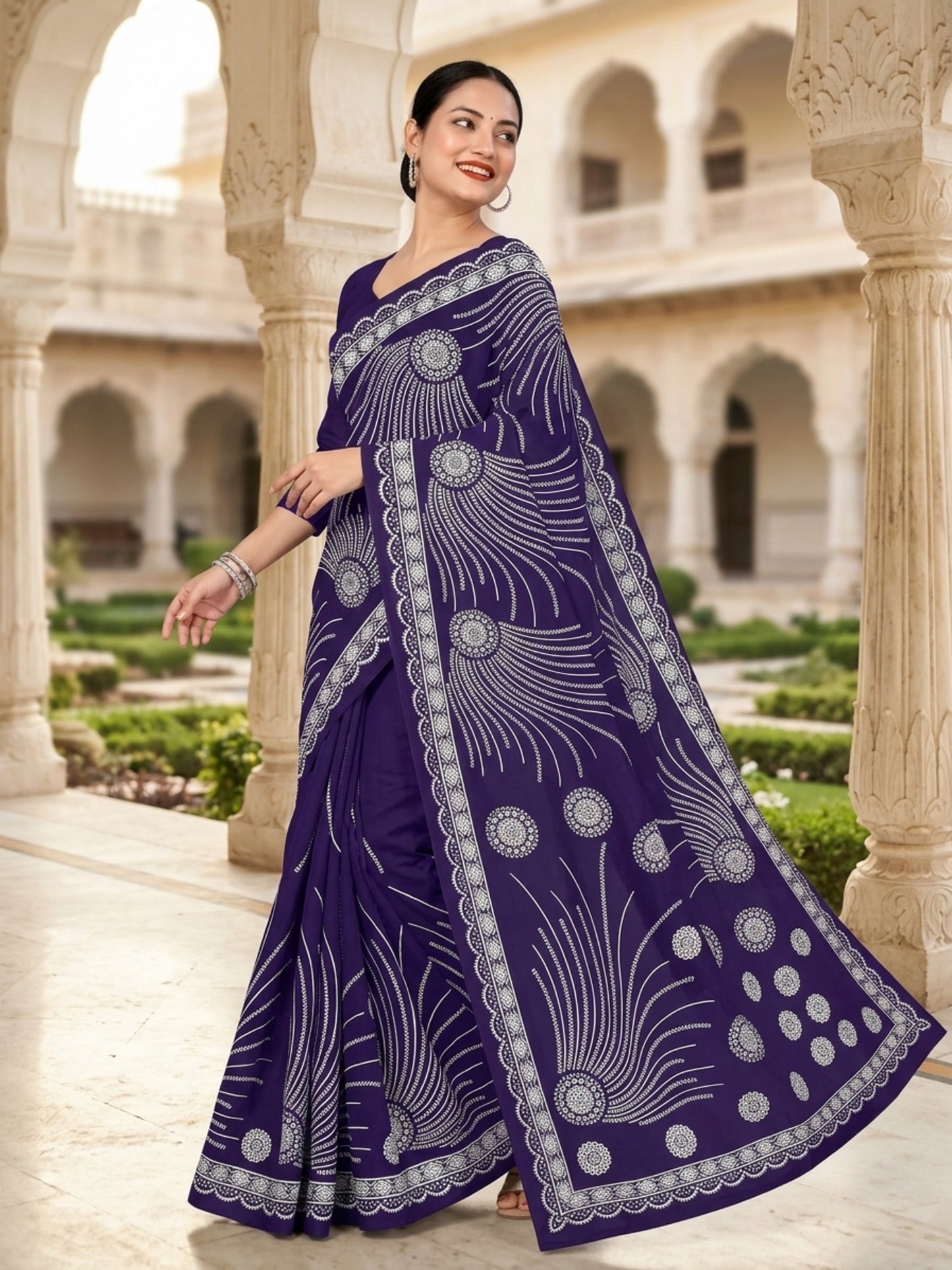 Pure Cotton Saree for Women Soft Lightweight Printed Daily Wear Traditional Casual Office Wear Saree