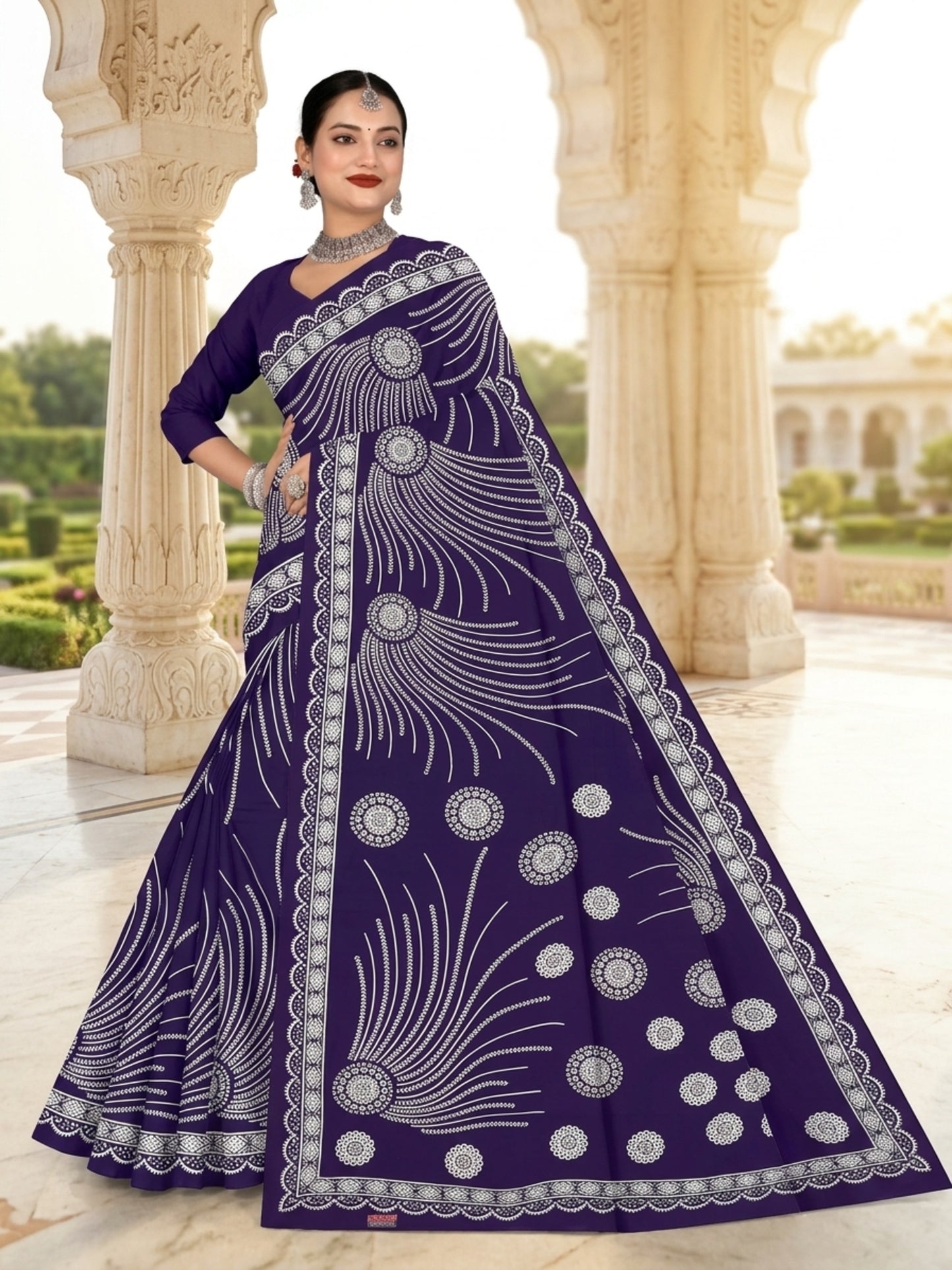 Pure Cotton Saree for Women Soft Lightweight Printed Daily Wear Traditional Casual Office Wear Saree
