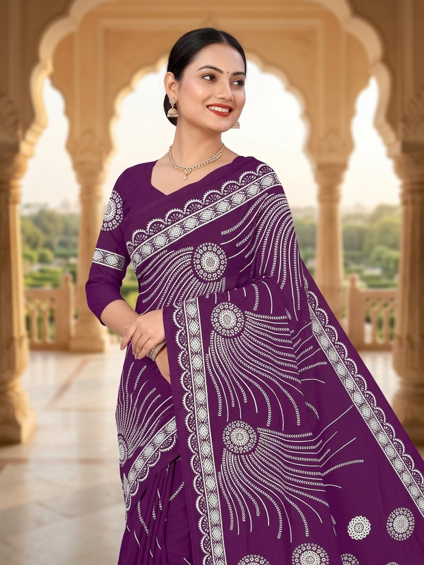Pure Cotton Saree for Women Soft Lightweight Printed Daily Wear Traditional Casual Office Wear Saree