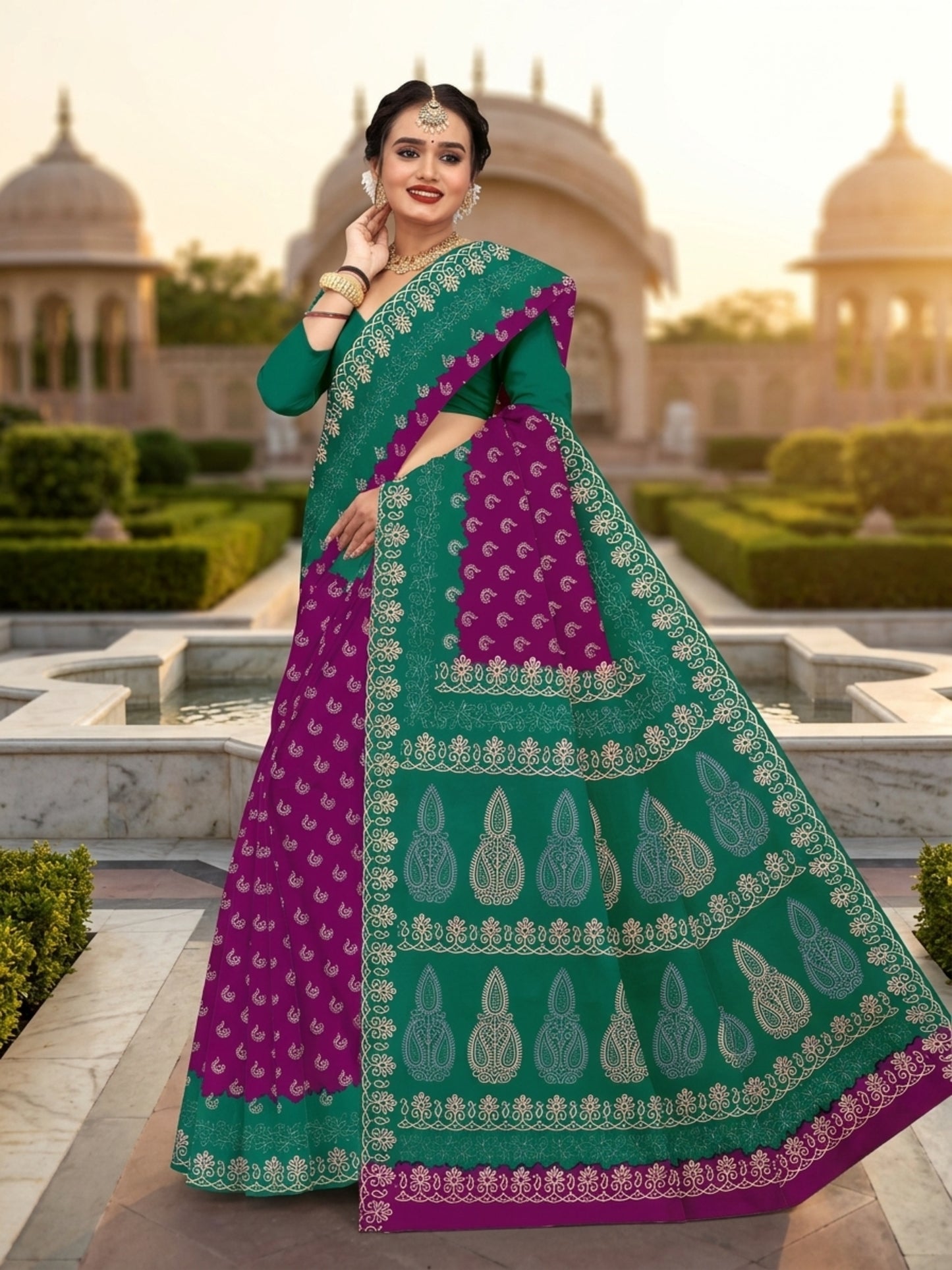 Pure Cotton Saree for Women Soft Lightweight Printed Daily Wear Traditional Casual Office Wear Saree