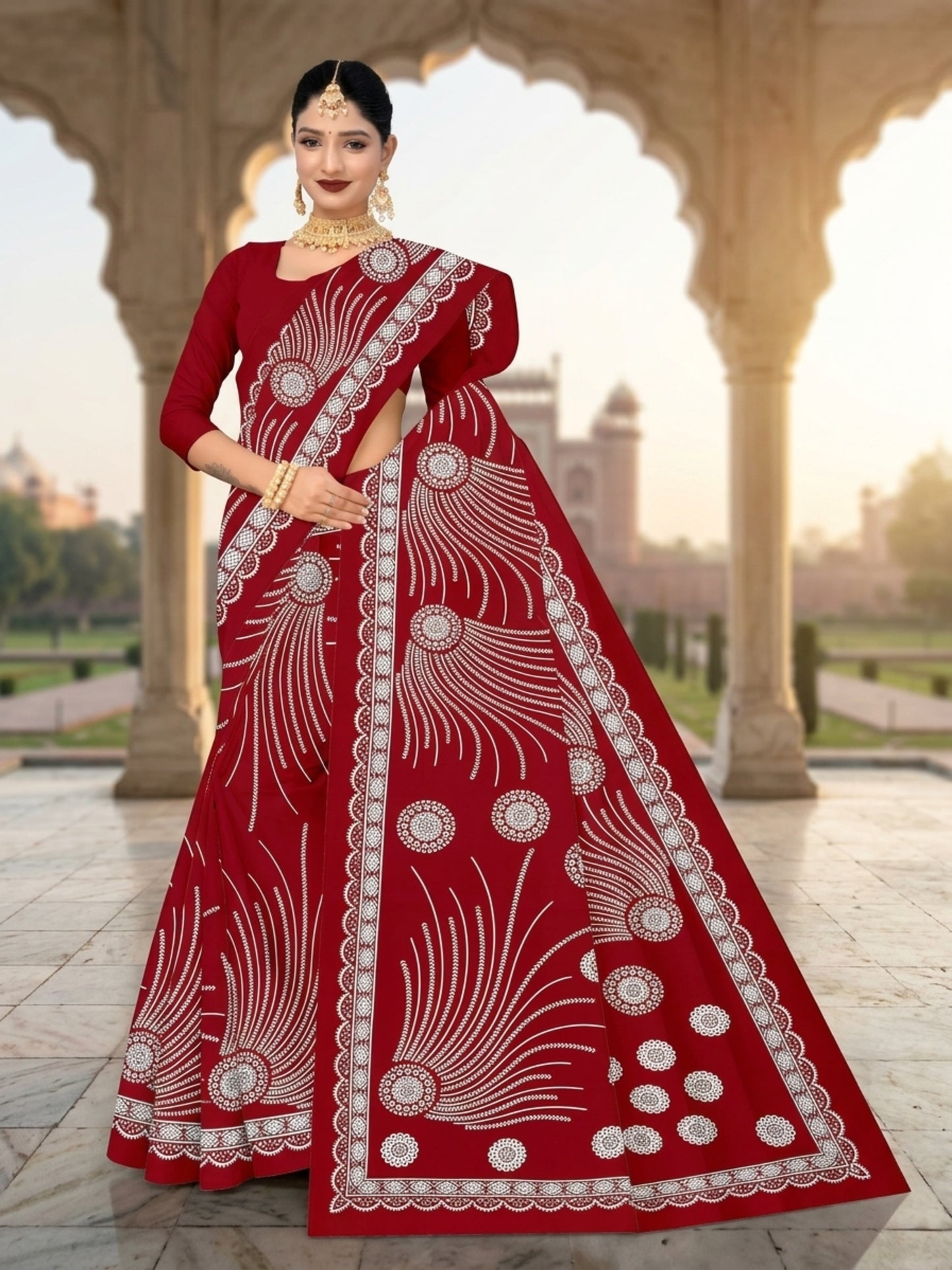 Pure Cotton Saree for Women Soft Lightweight Printed Daily Wear Traditional Casual Office Wear Saree