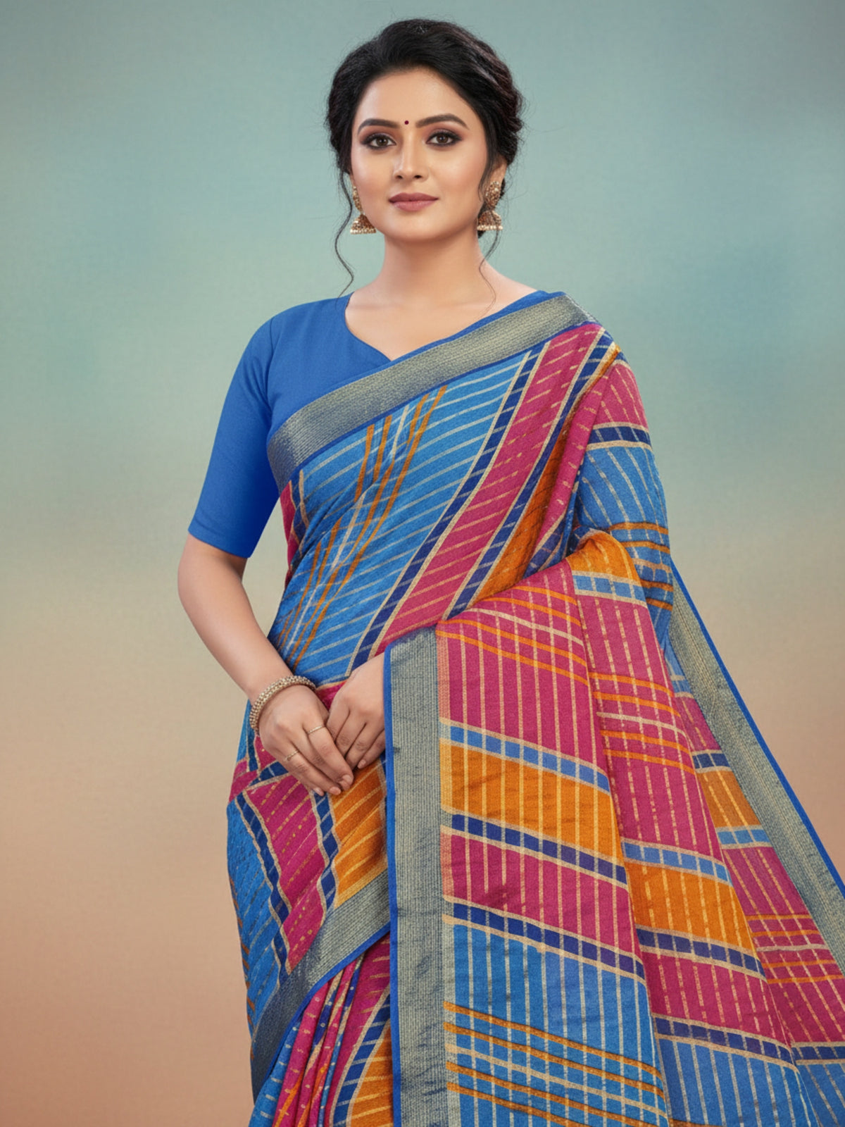 Bobby Rani Multi Color Shade Saree