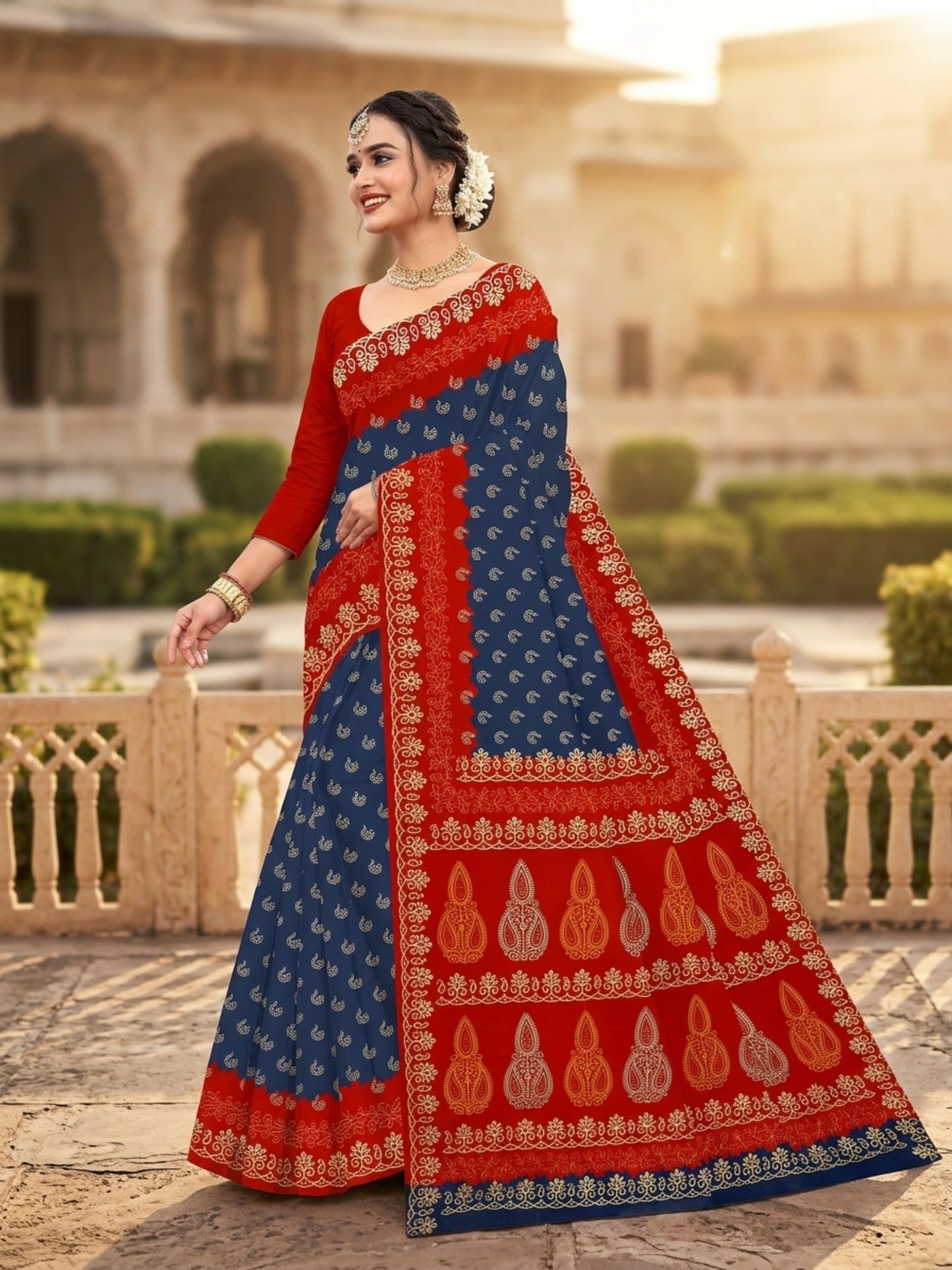 Pure Cotton Saree for Women Soft Lightweight Printed Daily Wear Traditional Casual Office Wear Saree