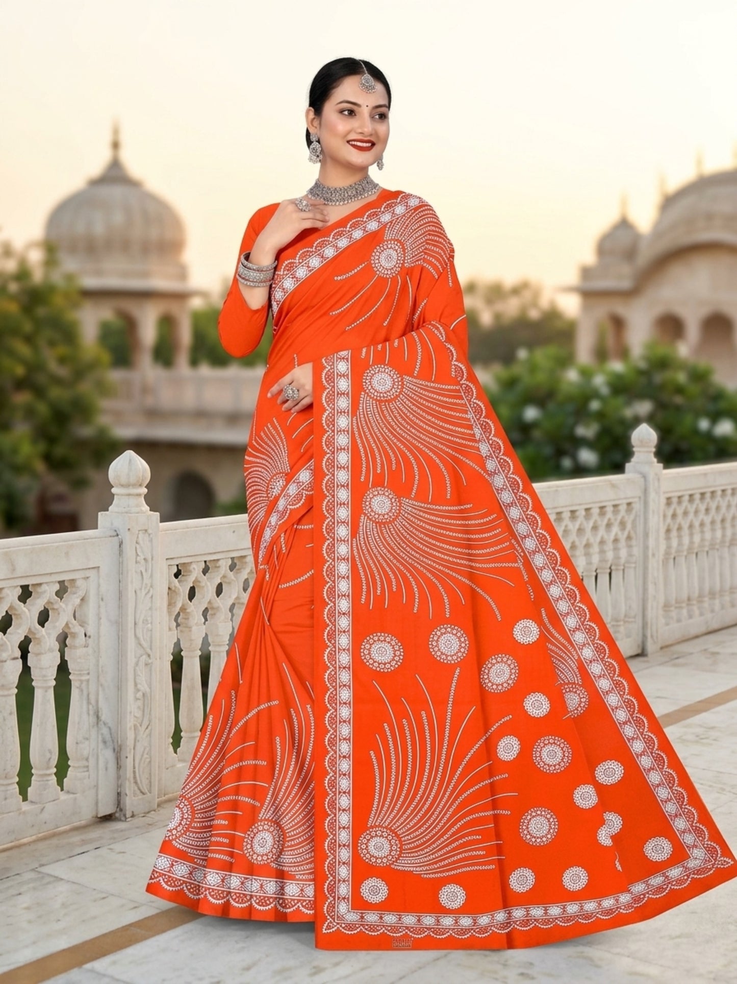 Pure Cotton Saree for Women Soft Lightweight Printed Daily Wear Traditional Casual Office Wear Saree