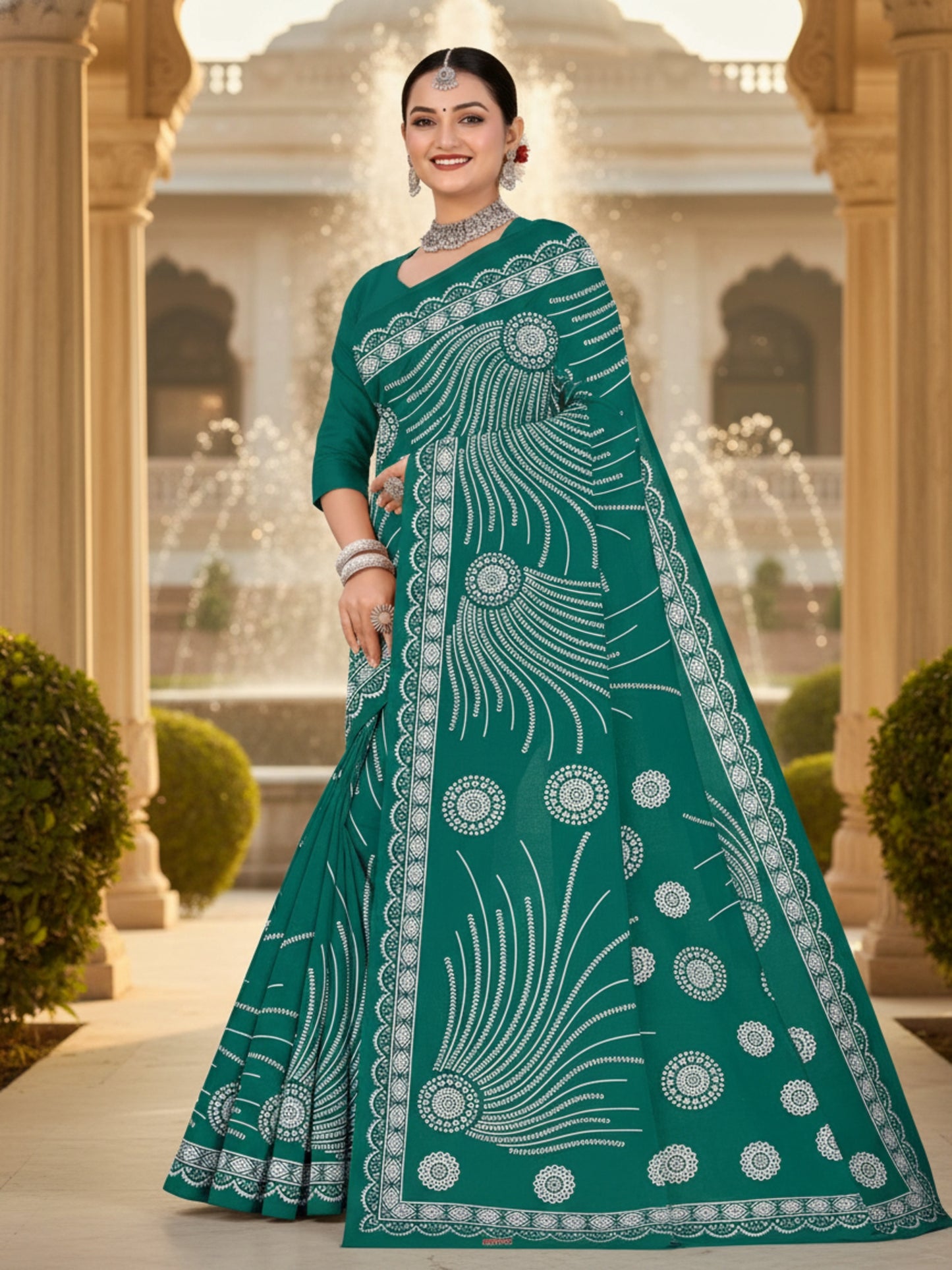 Pure Cotton Saree for Women Soft Lightweight Printed Daily Wear Traditional Casual Office Wear Saree
