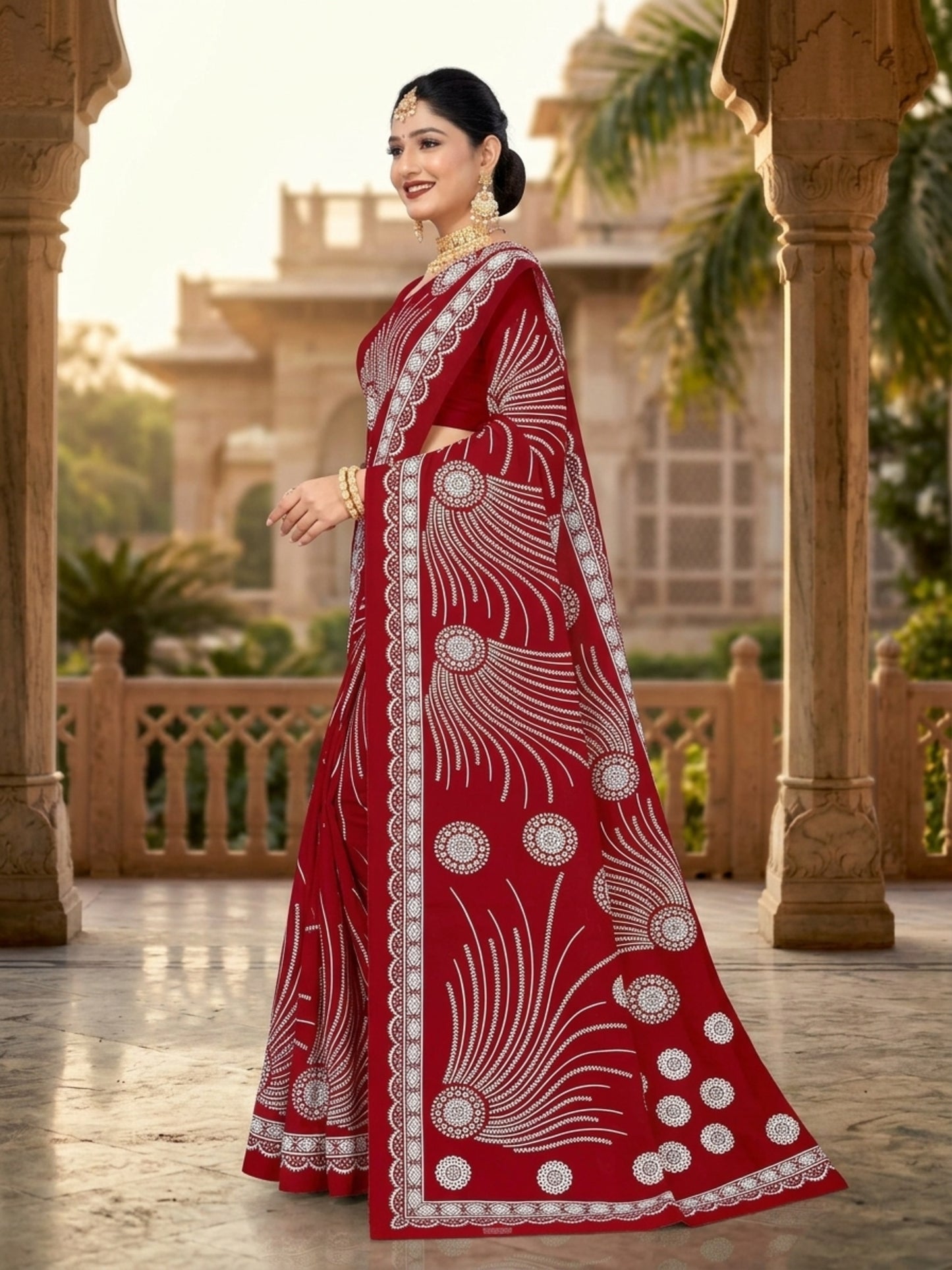 Pure Cotton Saree for Women Soft Lightweight Printed Daily Wear Traditional Casual Office Wear Saree