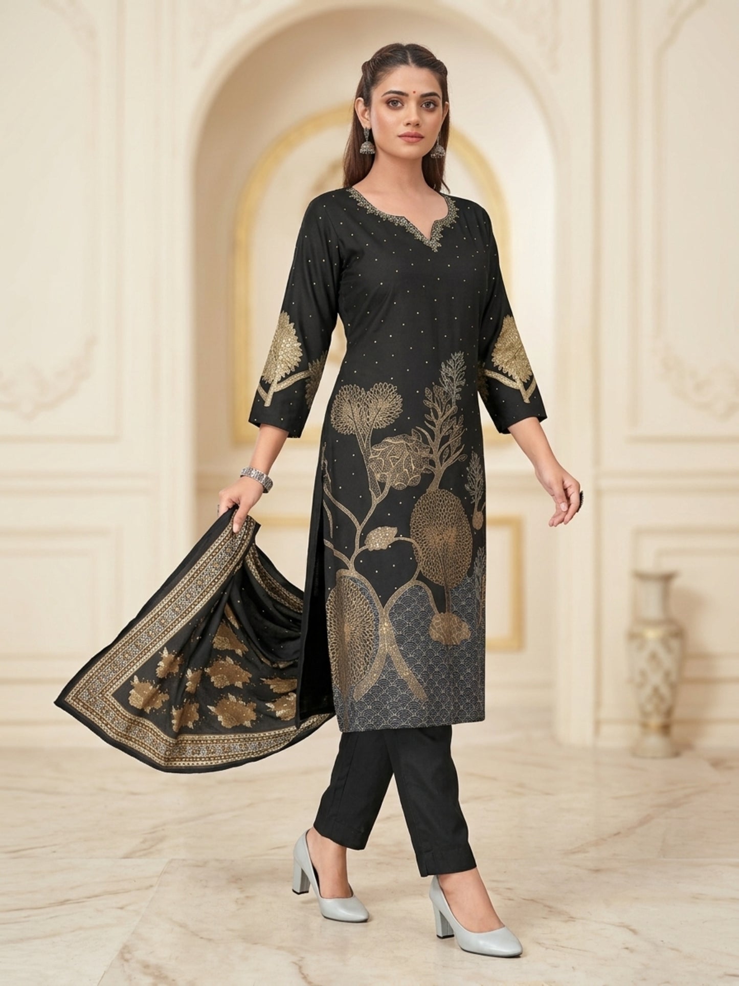 Scarlet Women Floral Printed Salwar Suit Set | Ank