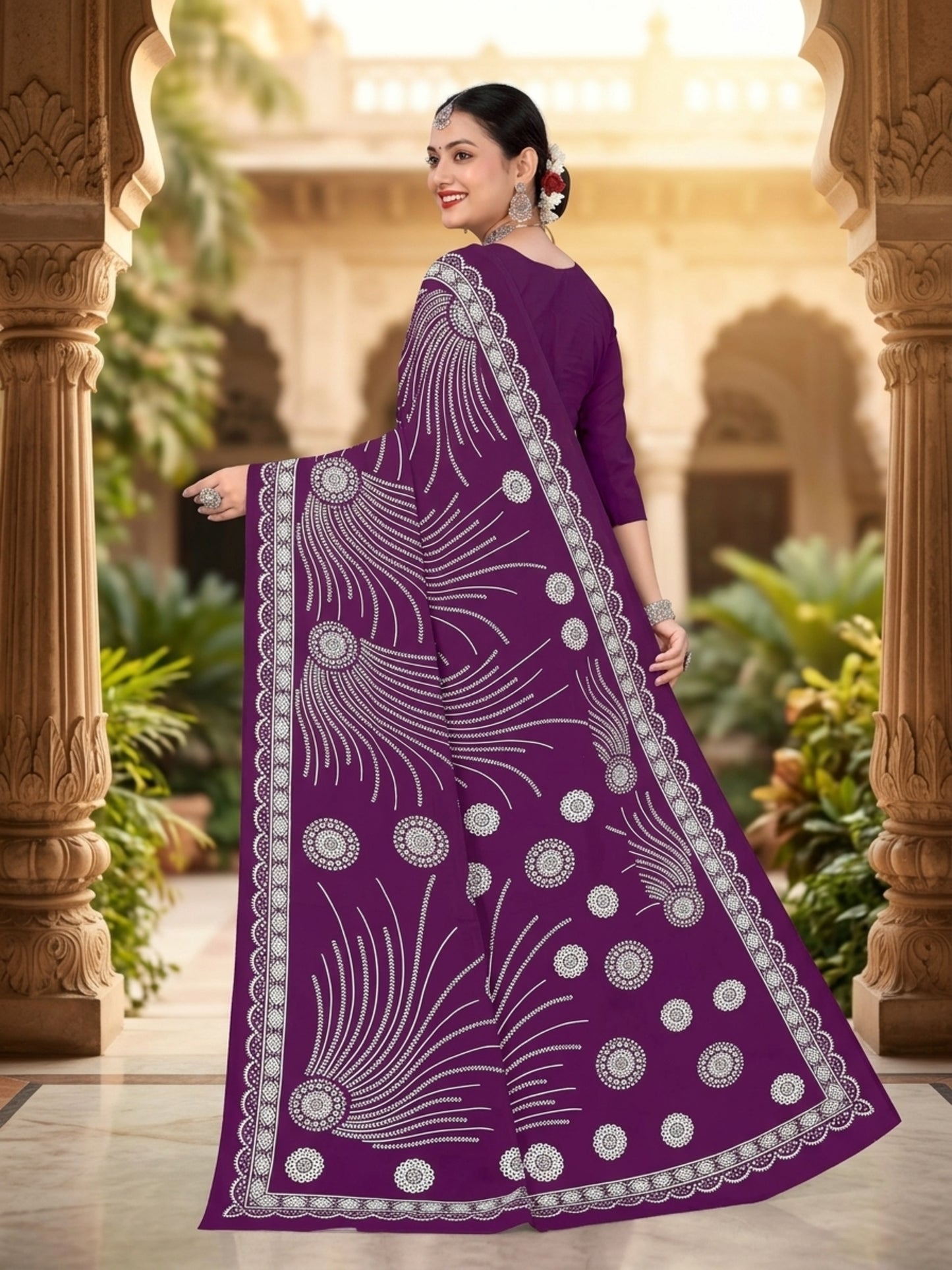Pure Cotton Saree for Women Soft Lightweight Printed Daily Wear Traditional Casual Office Wear Saree