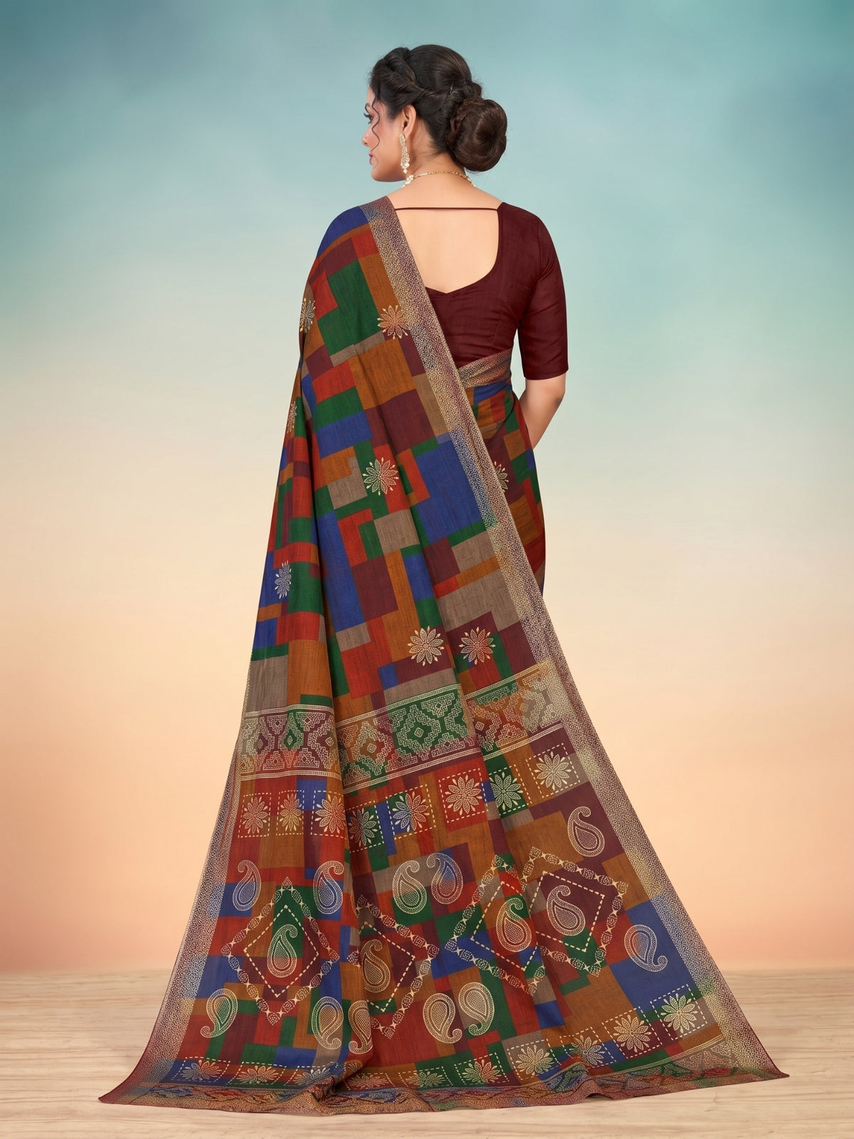 Matka Masleen Block Print Saree