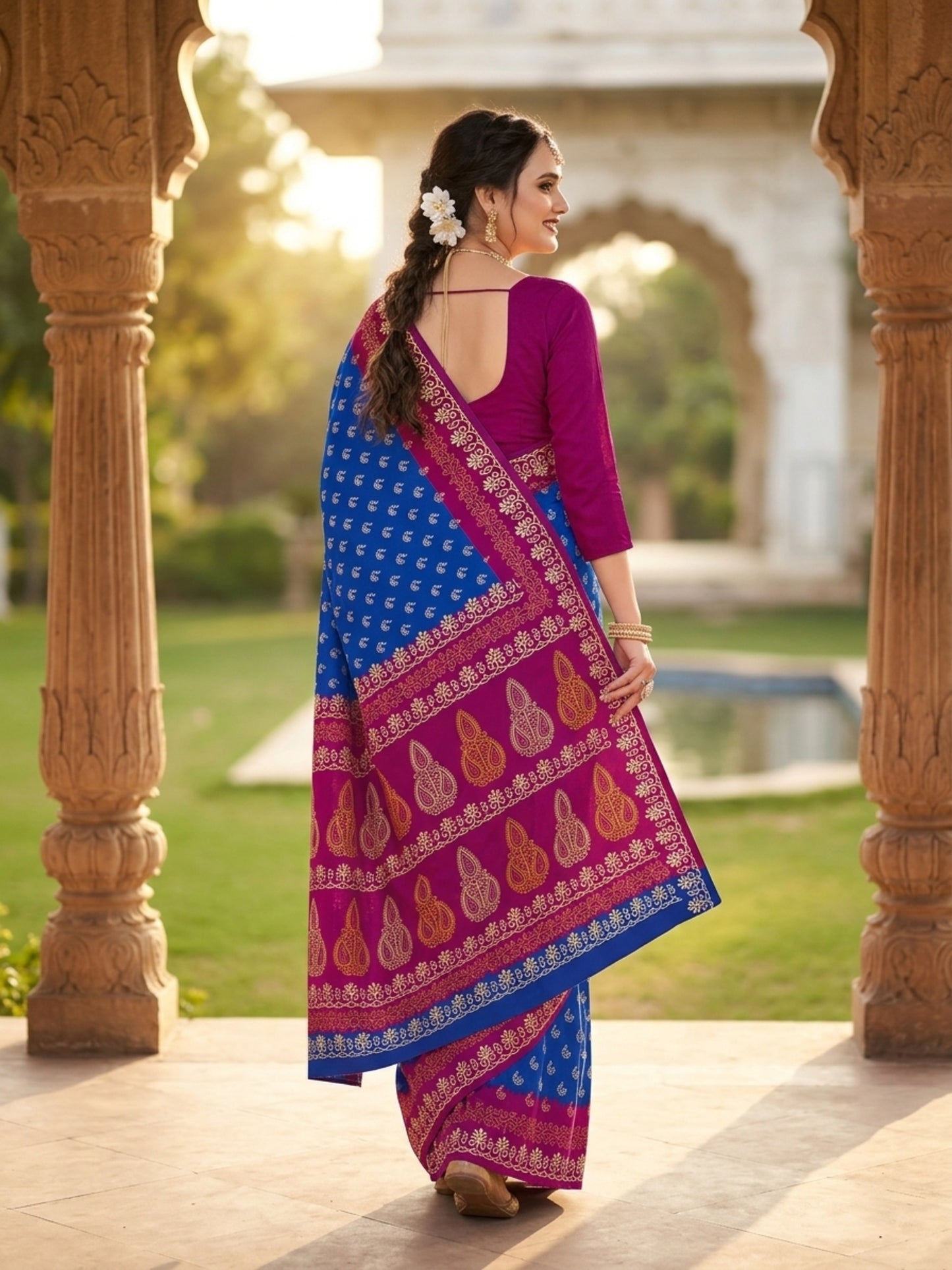 Pure Cotton Saree for Women Soft Lightweight Printed Daily Wear Traditional Casual Office Wear Saree