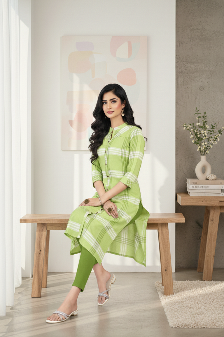 Eva Cotton Printed Long Kurti 1006