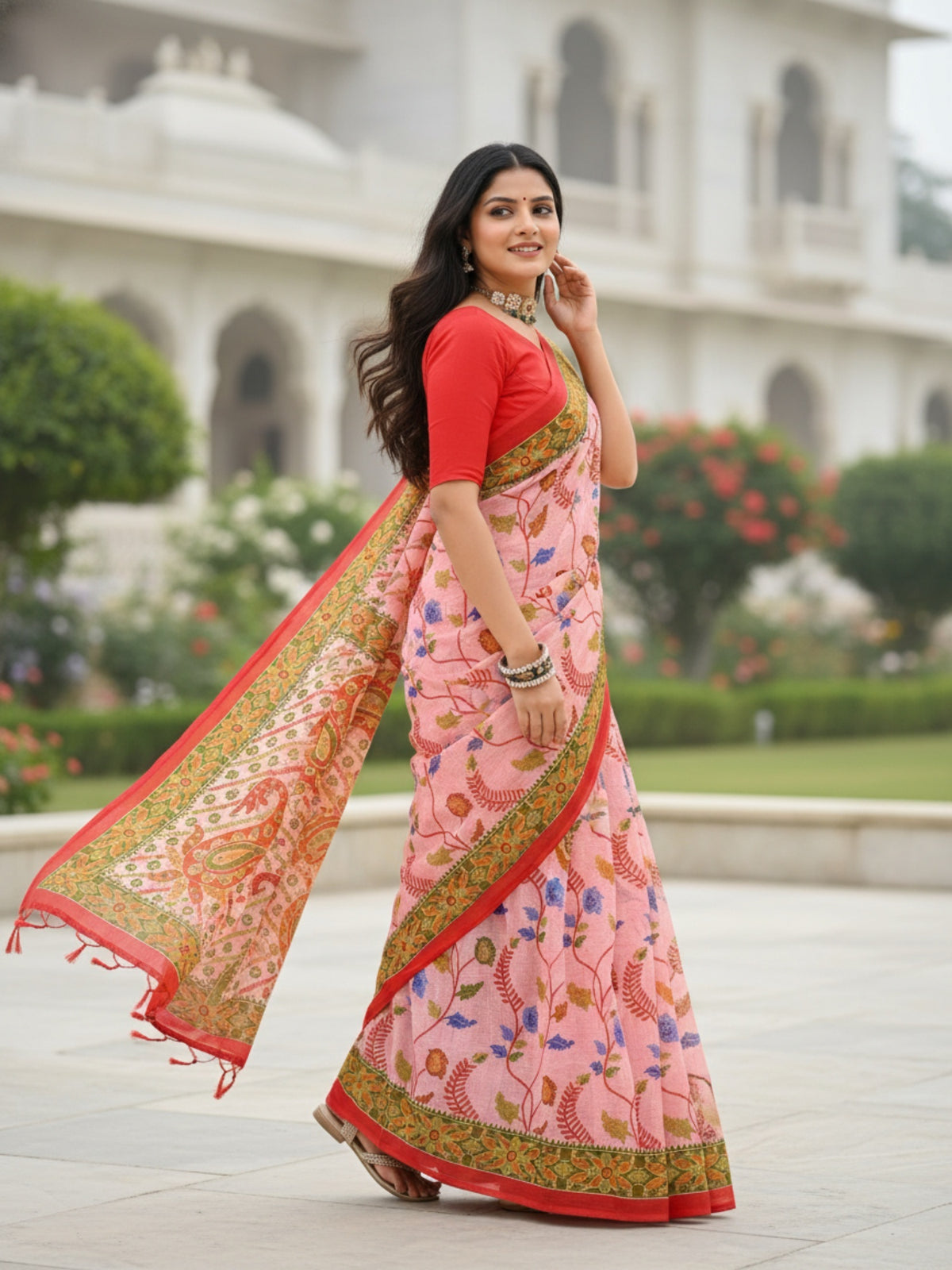 Pure Cotton Saree for Women Soft Lightweight Printed Daily Wear Traditional Casual Office Wear Saree