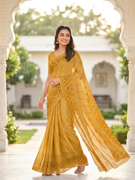 Pure Cotton Saree for Women Soft Lightweight Printed Daily Wear Traditional Casual Office Wear Saree