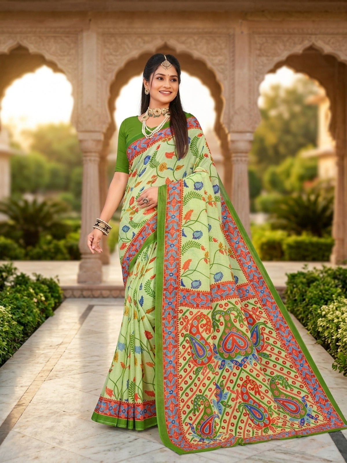 Pure Cotton Saree for Women Soft Lightweight Printed Daily Wear Traditional Casual Office Wear Saree