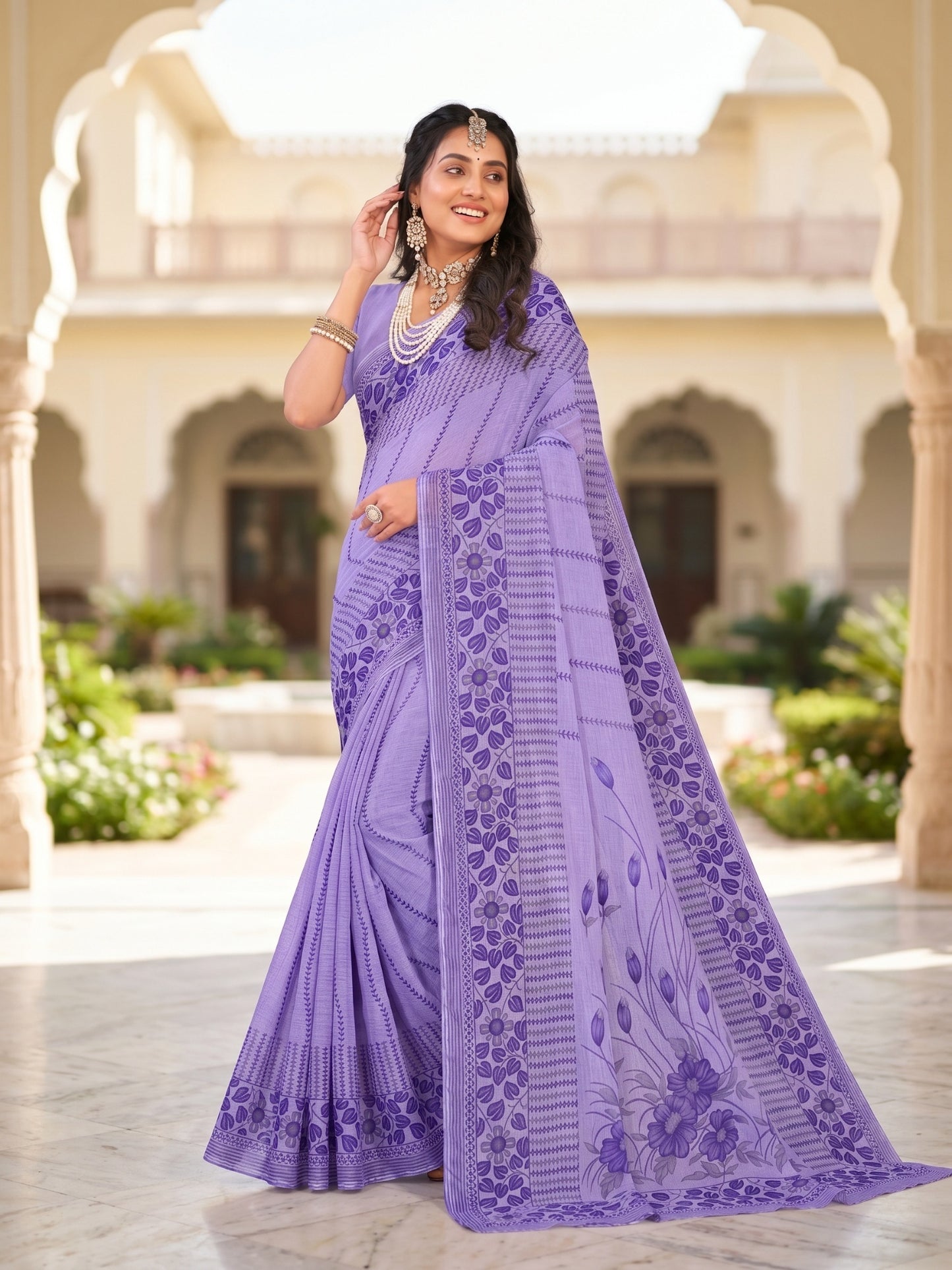 Pure Cotton Saree for Women Soft Lightweight Printed Daily Wear Traditional Casual Office Wear Saree