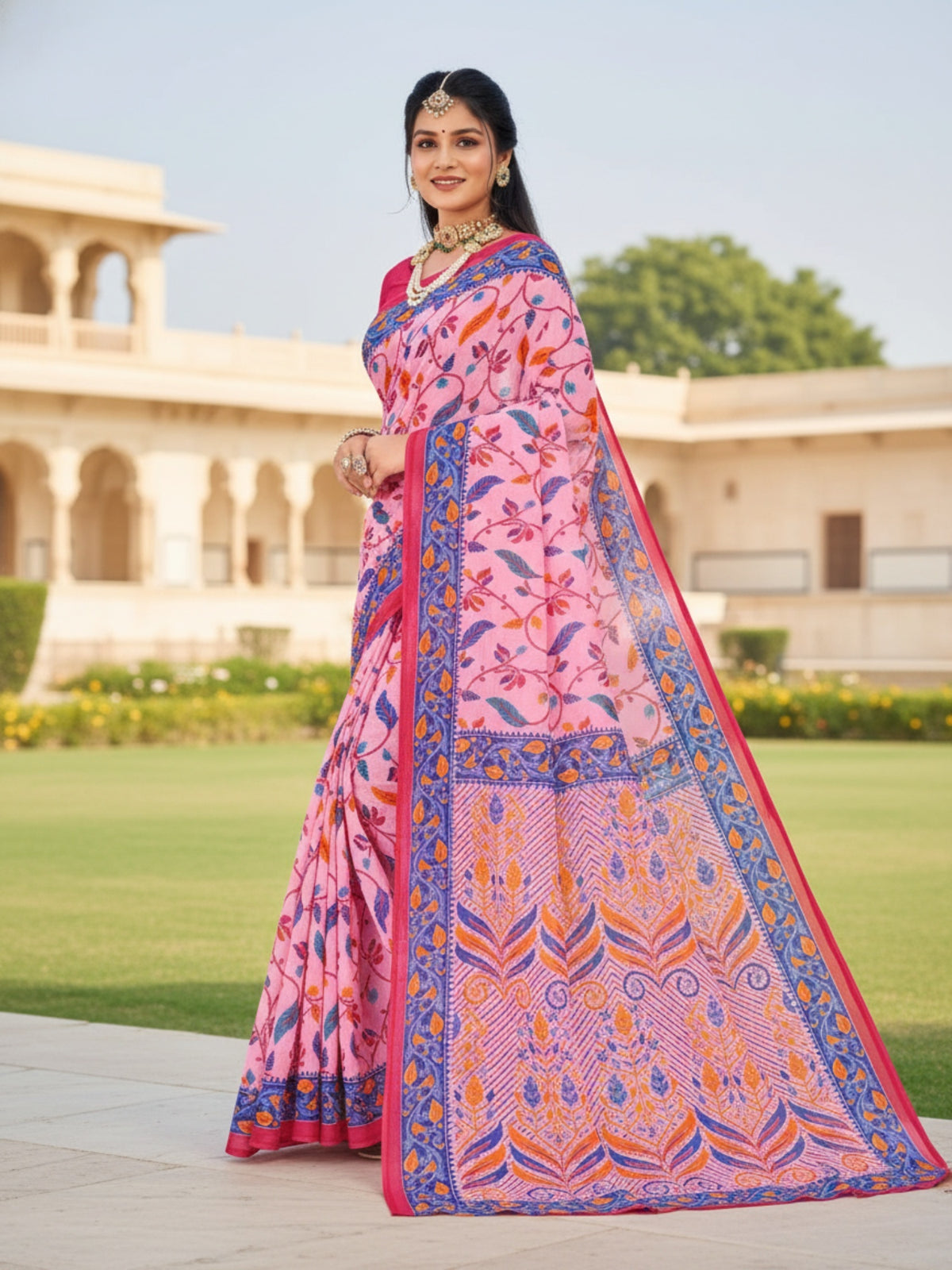 Pure Cotton Saree for Women Soft Lightweight Printed Daily Wear Traditional Casual Office Wear Saree