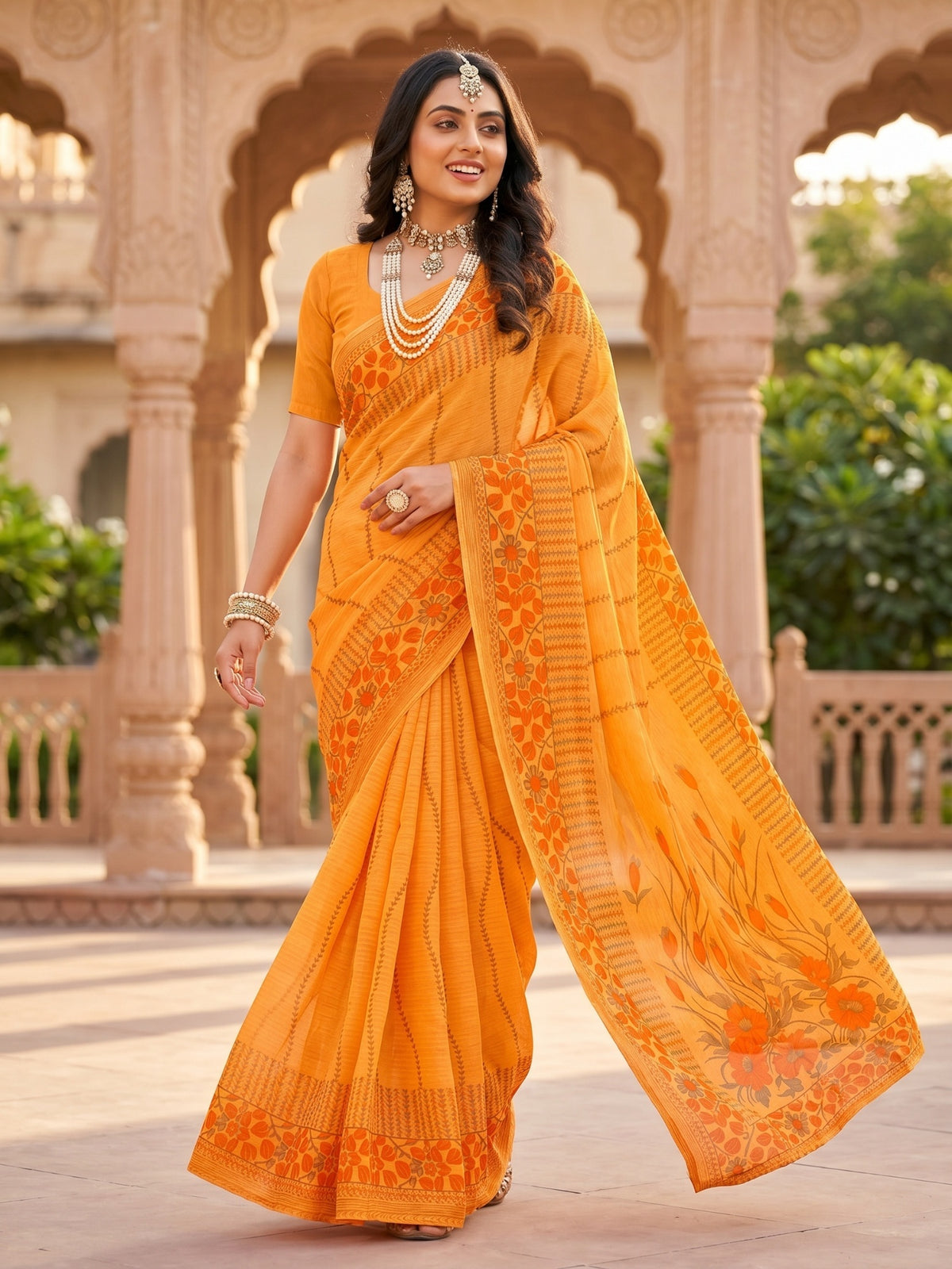 Pure Cotton Saree for Women Soft Lightweight Printed Daily Wear Traditional Casual Office Wear Saree