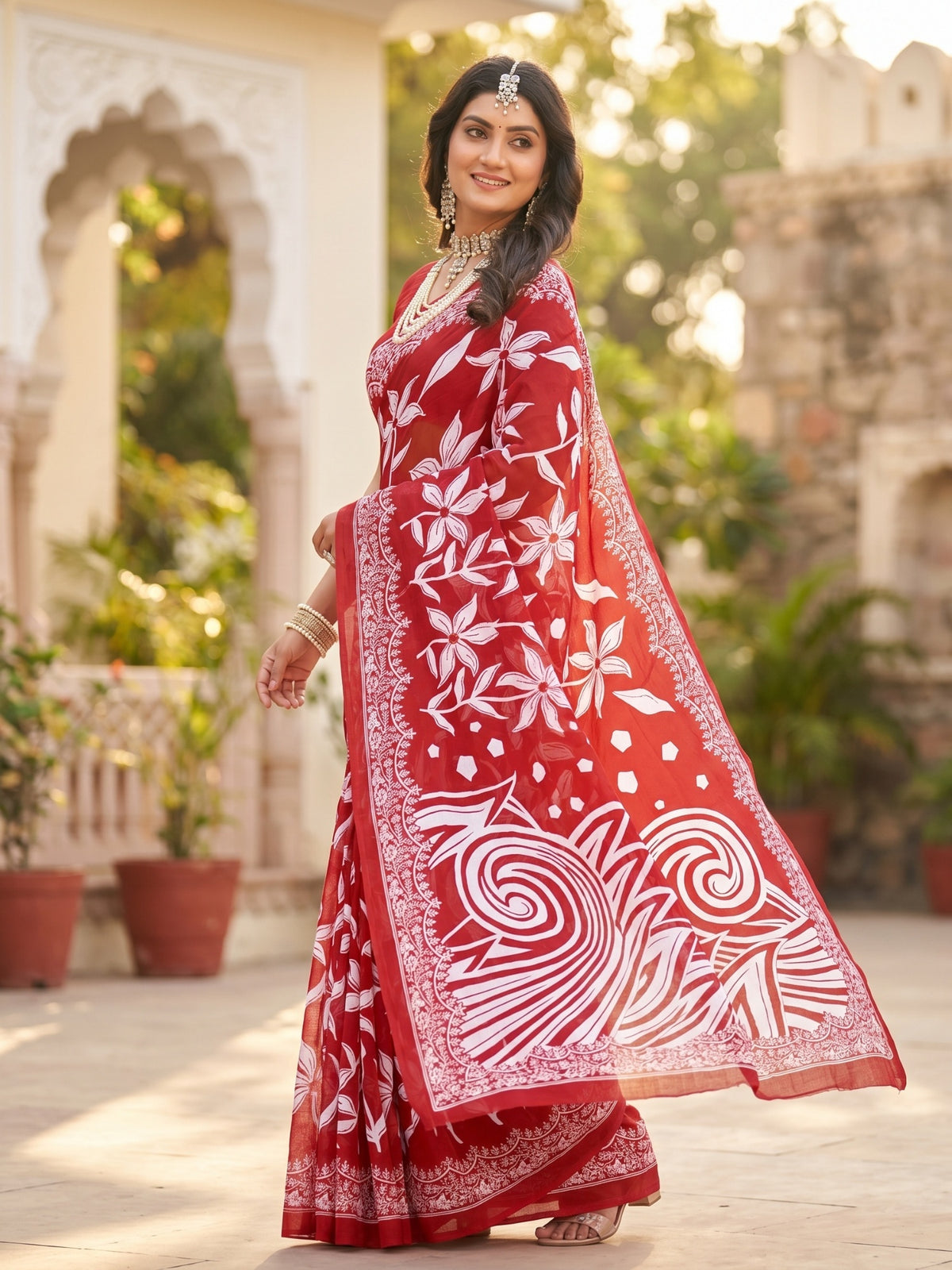 Pure Cotton Saree for Women Soft Lightweight Printed Daily Wear Traditional Casual Office Wear Saree
