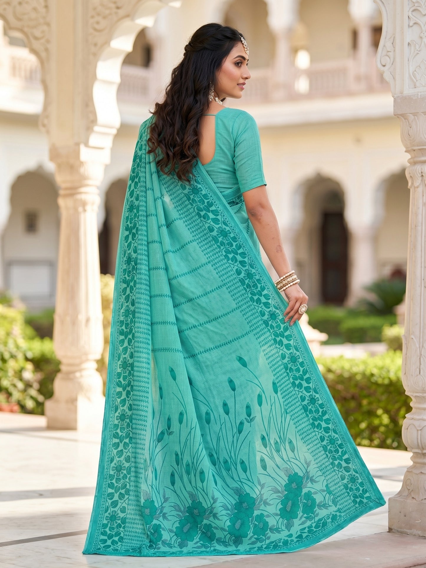 Pure Cotton Saree for Women Soft Lightweight Printed Daily Wear Traditional Casual Office Wear Saree