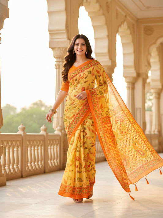 Pure Cotton Saree for Women Soft Lightweight Printed Daily Wear Traditional Casual Office Wear Saree