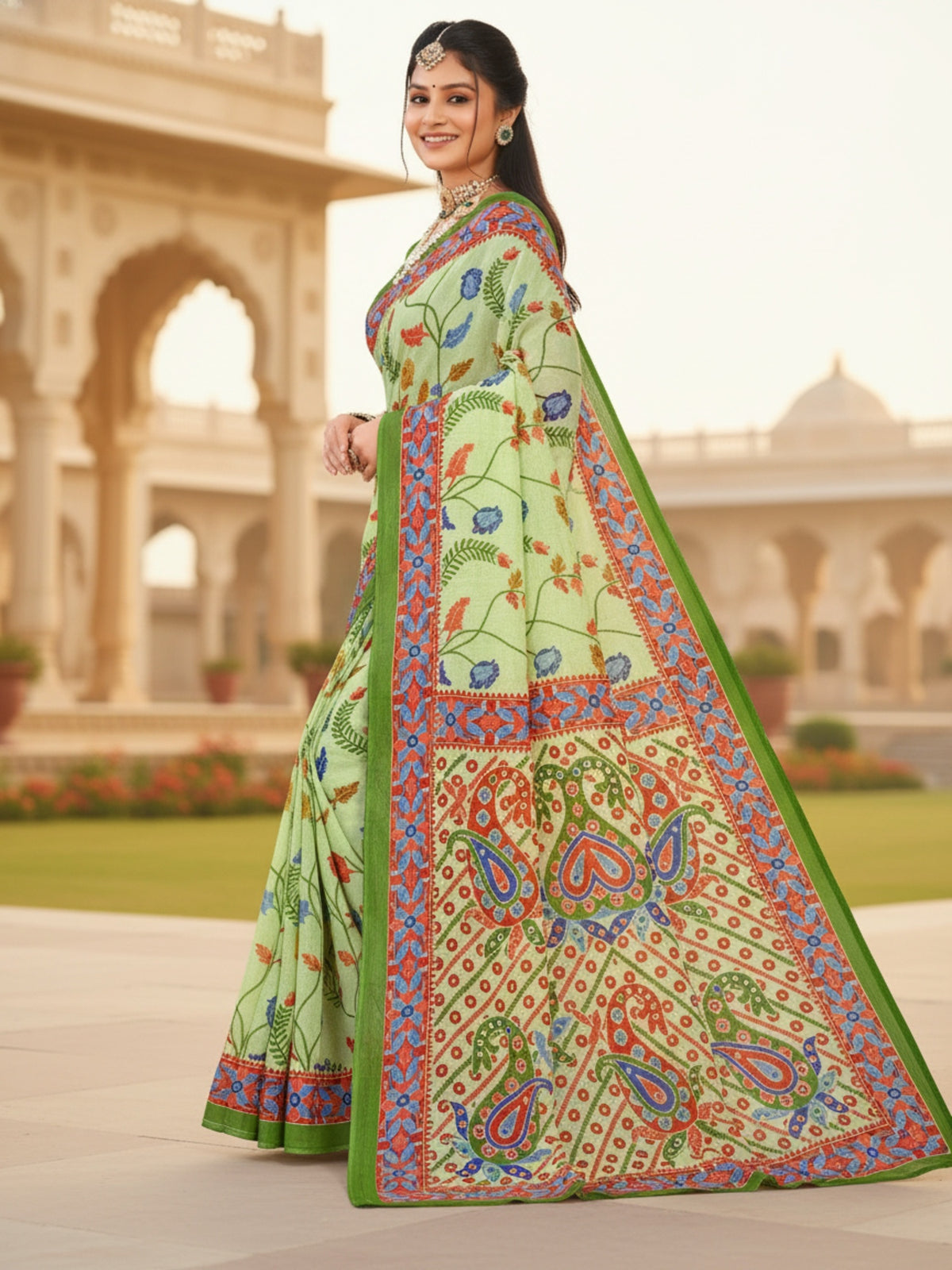 Pure Cotton Saree for Women Soft Lightweight Printed Daily Wear Traditional Casual Office Wear Saree