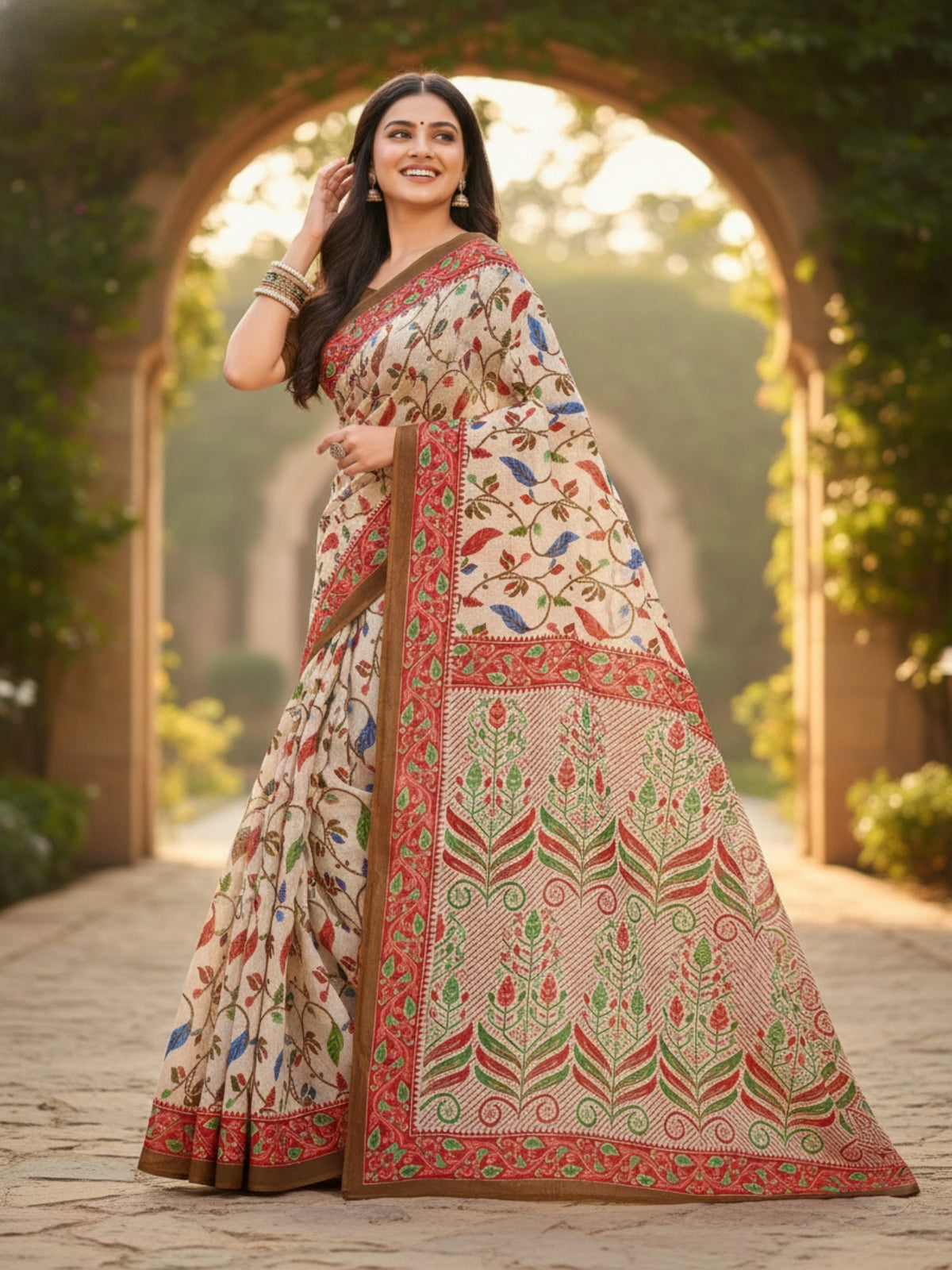Pure Cotton Saree for Women Soft Lightweight Printed Daily Wear Traditional Casual Office Wear Saree