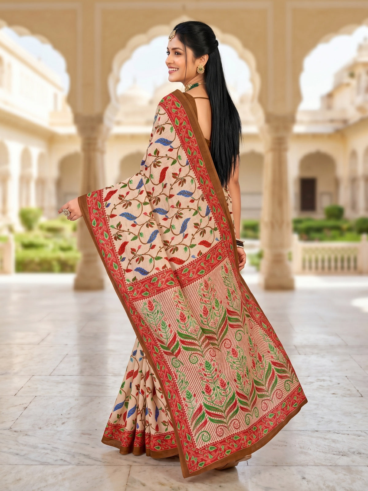 Pure Cotton Saree for Women Soft Lightweight Printed Daily Wear Traditional Casual Office Wear Saree